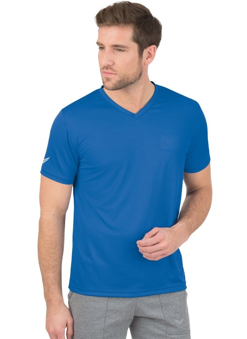 T-Shirt TRIGEMA electric-blue V-Shirt COOLMAX® Trigema
