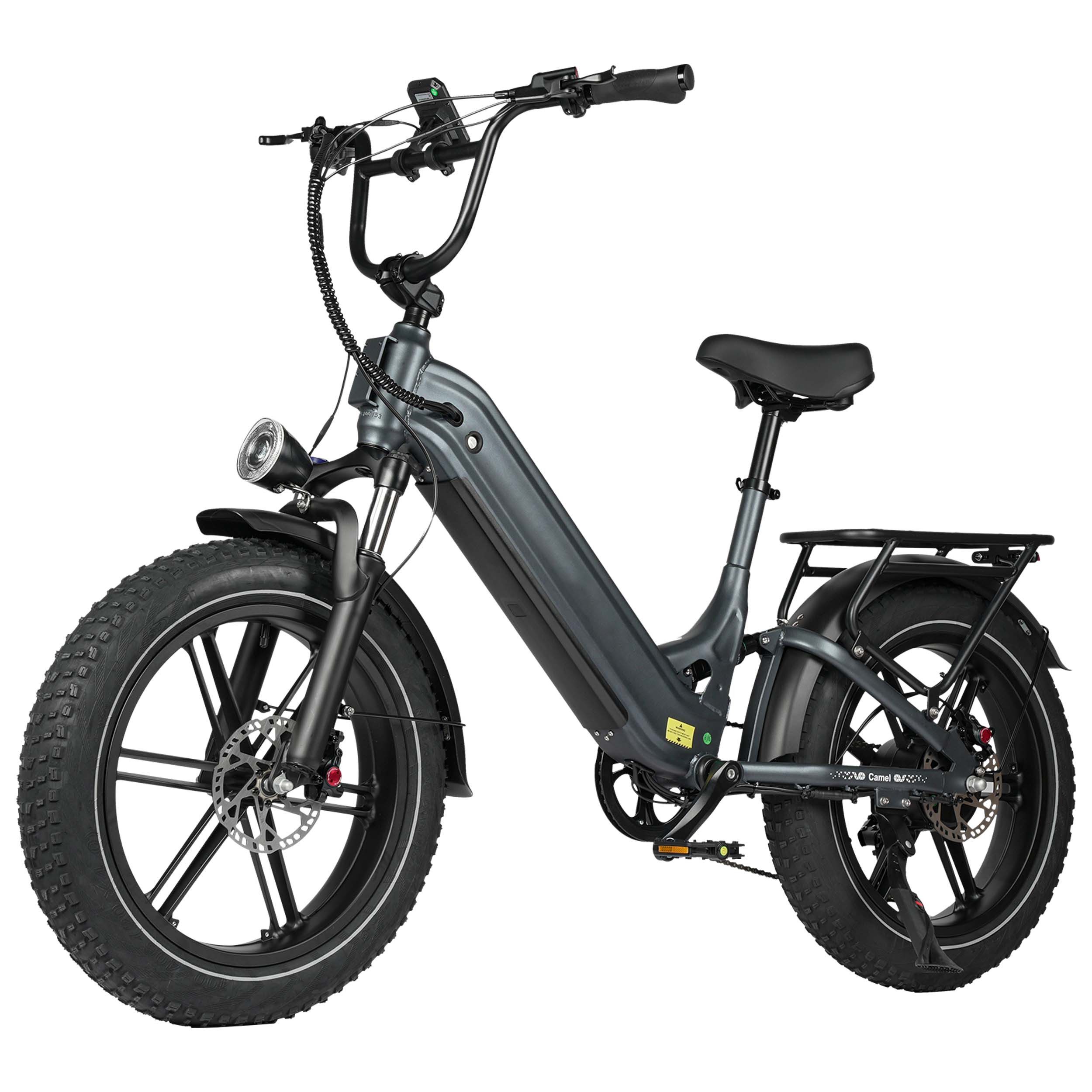 Vankel E-Bike Cityrad Camel E-Fahrrad Damen u. Herren 864WH Pedelec, 48V 18AH 120 km, Kettenschaltung, Heckmotor, 864 Wh, (Beleuchtungsset mit Batterieladegerät, Batterieschlüssel, Werkzeug), Fatbike E-Bikes 250W, 120km Reichweite, 20×4.0" Reifen