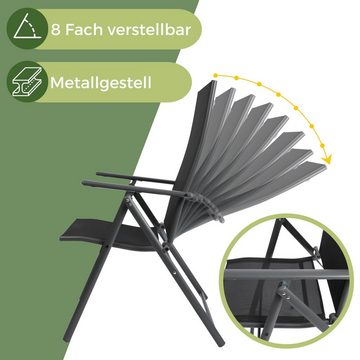 Albatros International Gartenstuhl Albatros Gartenstühle 2er Set Aruba (bequeme Klappstühle auch als Terrassenstühle oder Balkonstühle), Gartenstühle Klappbar mit robustem Metallgestell, hohe Belastbarkeit