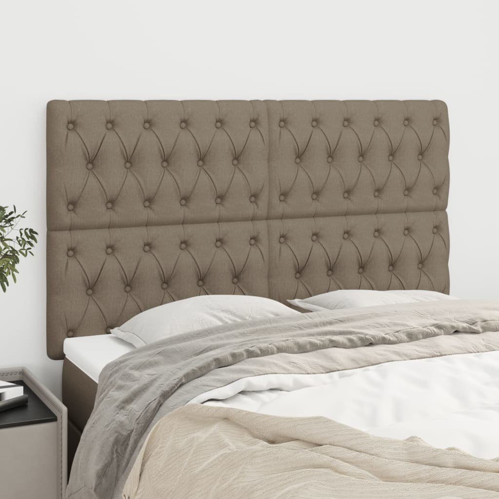 vidaXL Bett Kopfteil Taupe 160x7x118/128 cm Stoff (1-tlg)