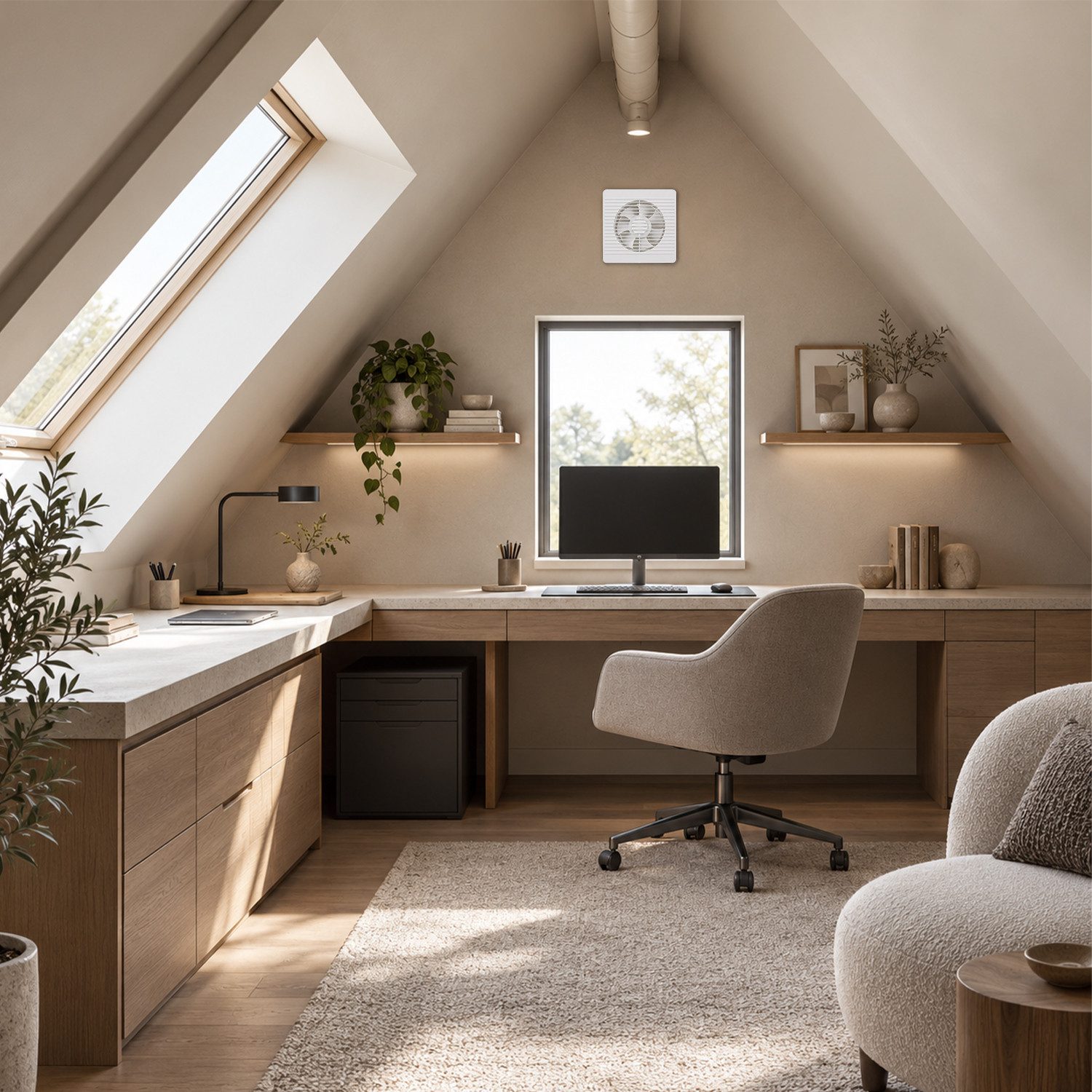 Clanmacy Wandventilator Badlüfter Weiß Eckig 100–180 mm Abluftventilator Rückstauklappe – Bild 4 von 5