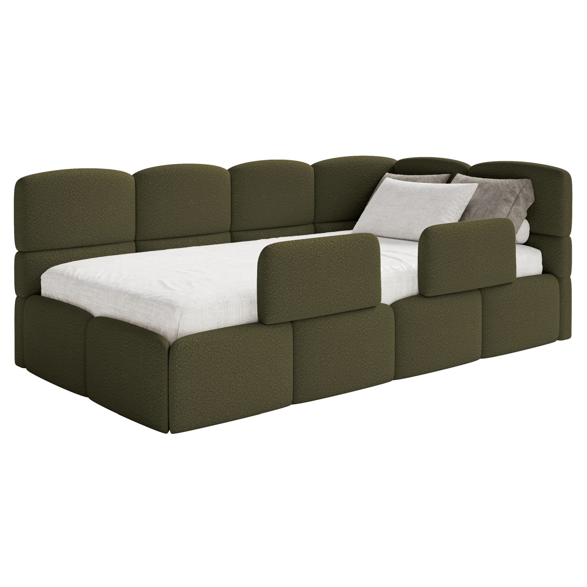 Selsey Jugendbett CLOUDY, mit Bettkasten, Bouclé, günstig online kaufen