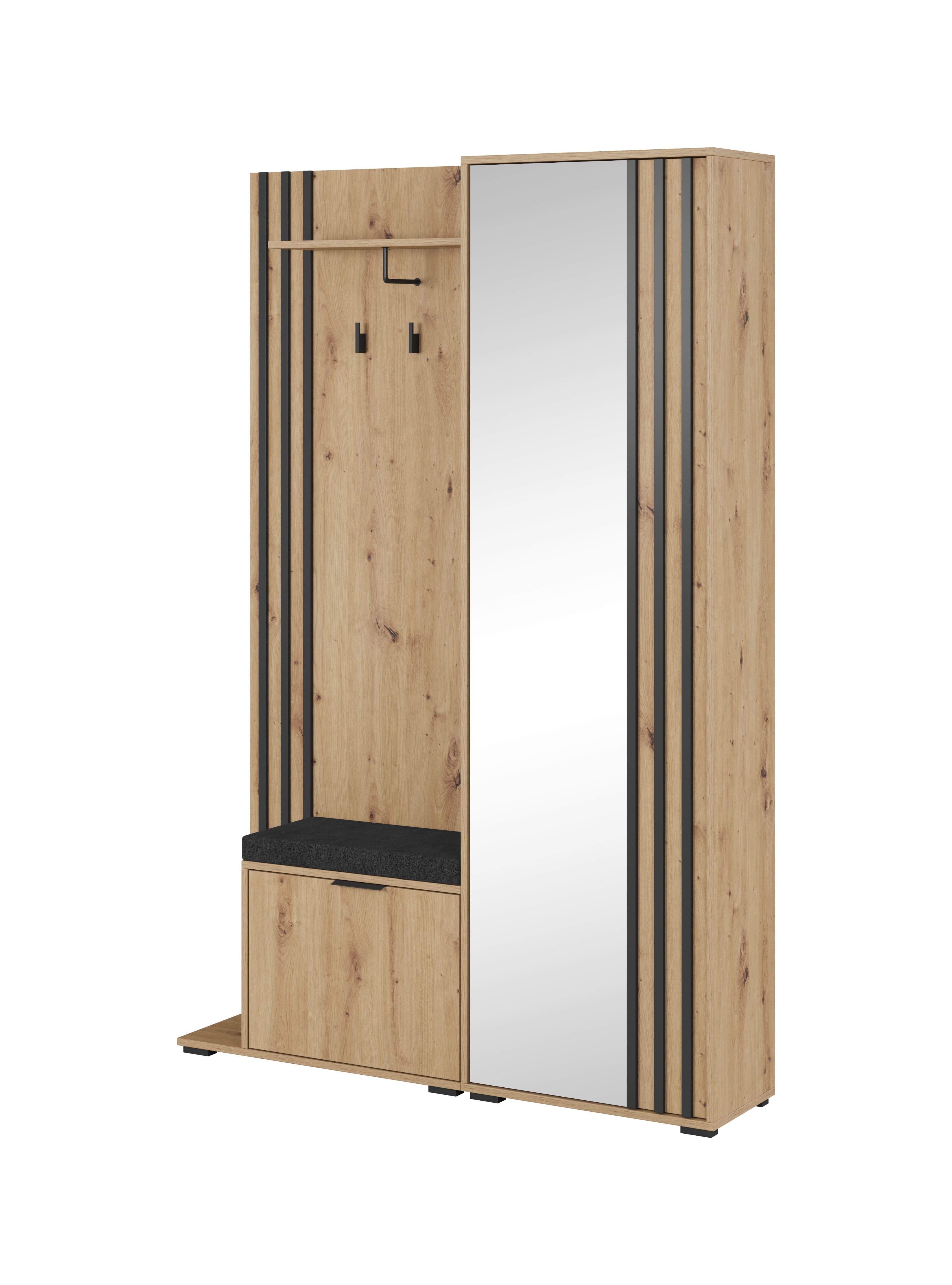 MOEBLO Kompaktgarderobe JOHN (Dielenschrank Wandschrank Regal günstig online kaufen