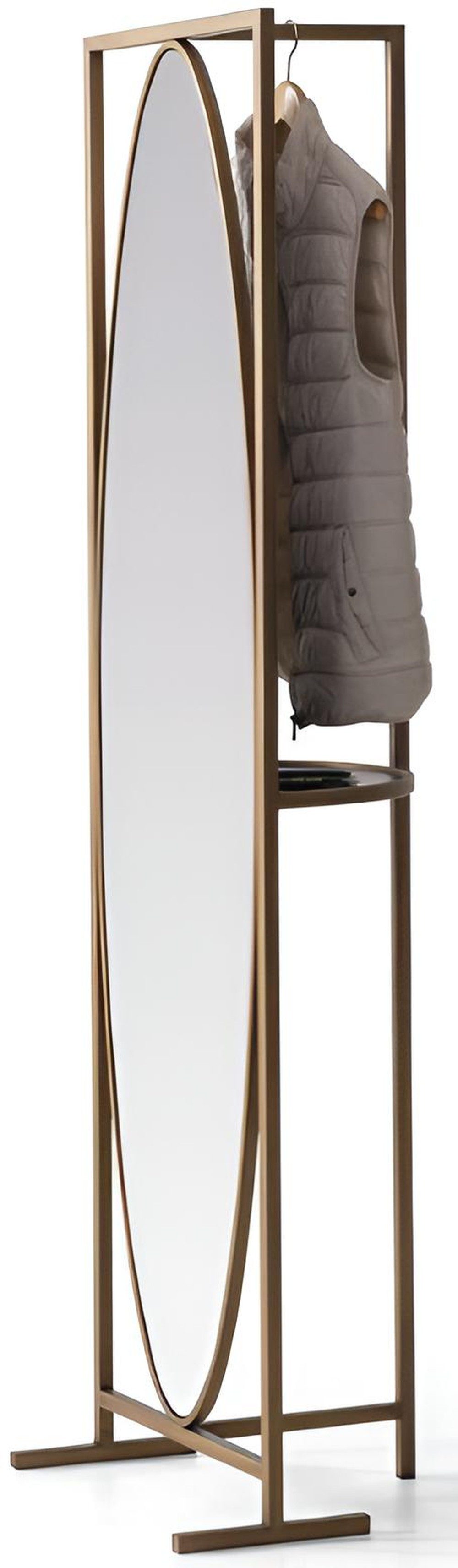 JVmoebel Standspiegel Designer Standspiegel Beige aus Metall von JVMoebel, Made in Europa