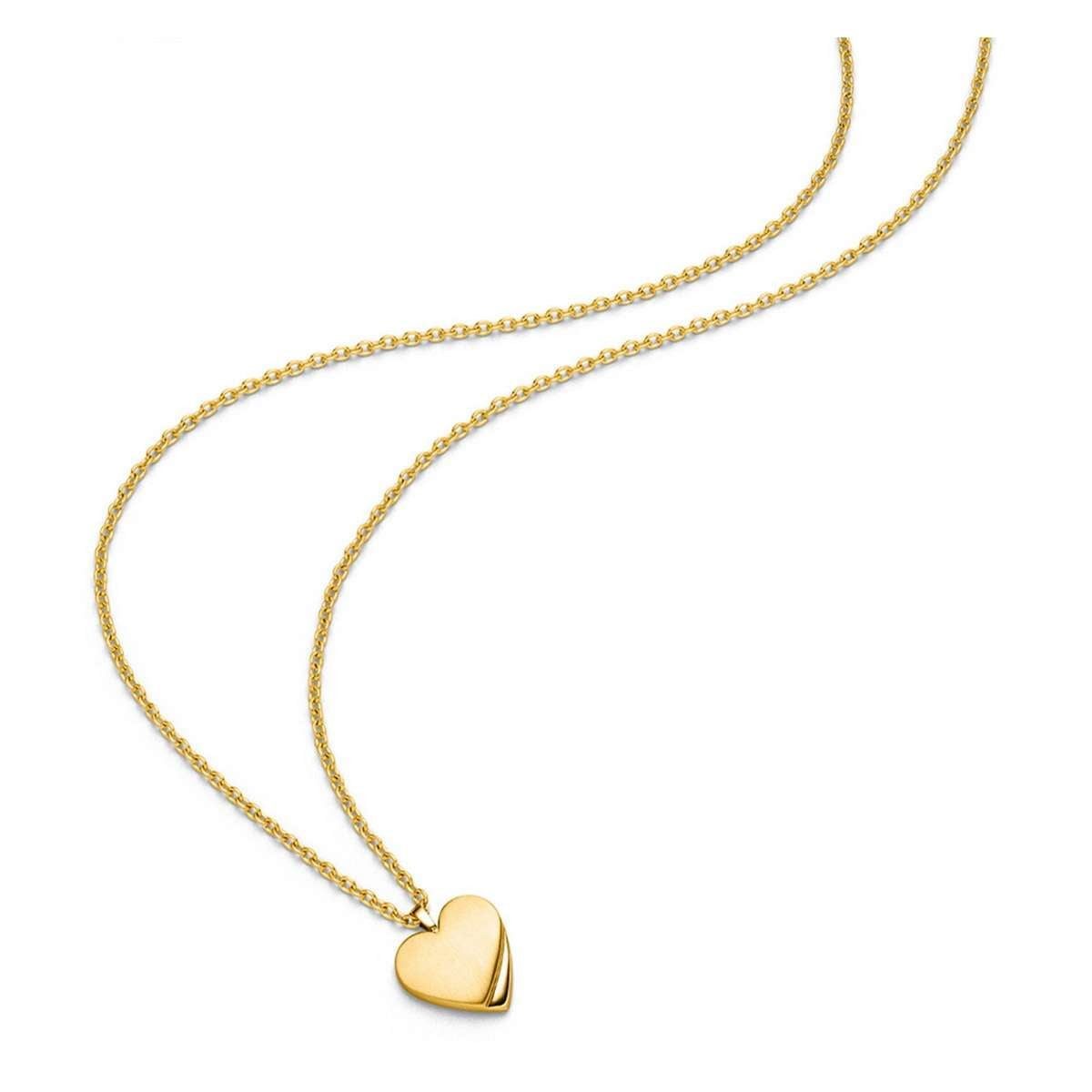 Boccia Herzkette 08083-02, für Damen-Kette mit Herz-Anhänger Titan vergoldet