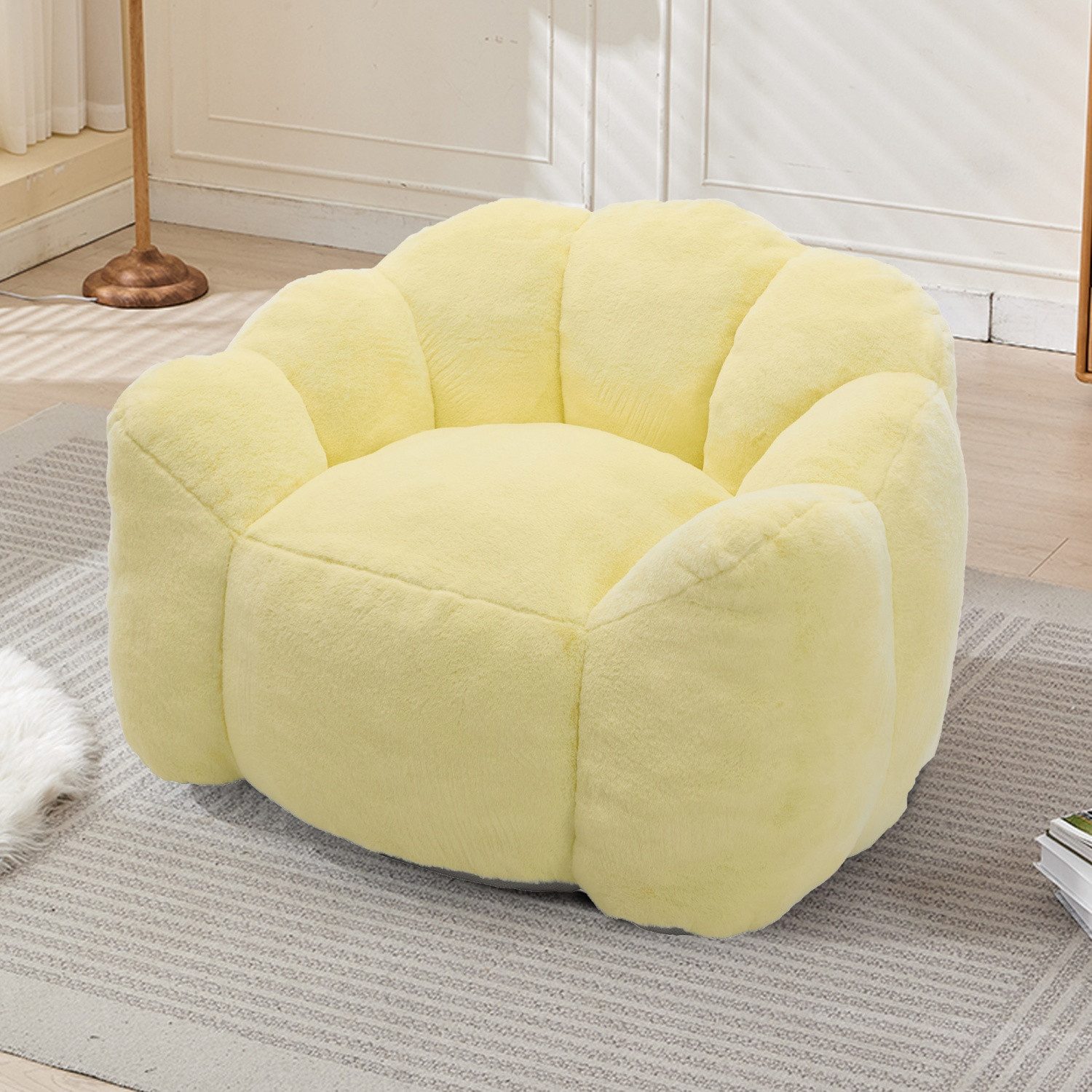 ANYSUN Sofa Kompakt-Sofa aus Lotus-förmiges,Einzelstuhl,Lounge-Sessel, Sitzsitz für Erwachsene, mit Kurzflor-Griffzug, Ohne Montage sofort,geeignet für Wohnzimmer, Schlafzimmer