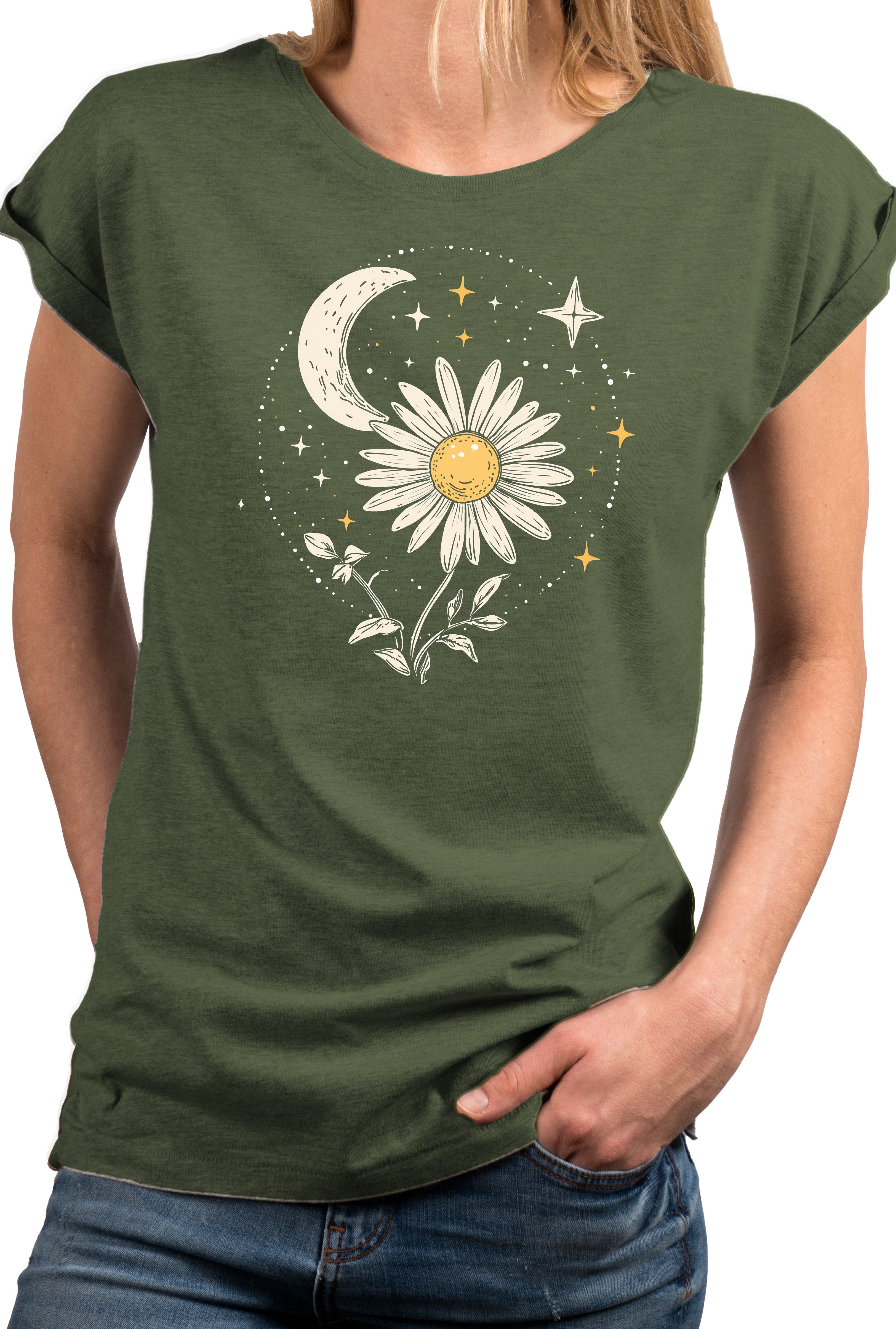 MAKAYA Print-Shirt Damen Flower Power Oberteil günstig online kaufen