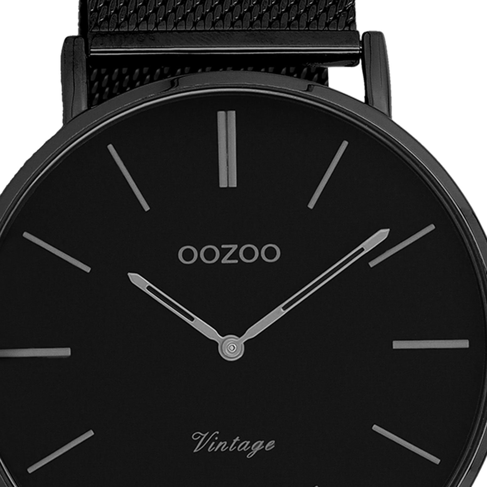 44mm) Quarzuhr Herren groß Fashion-Style OOZOO Ultra Armbanduhr Herren, Edelstahlarmband, Slim Quarz, rund, Damenuhr (ca. Oozoo