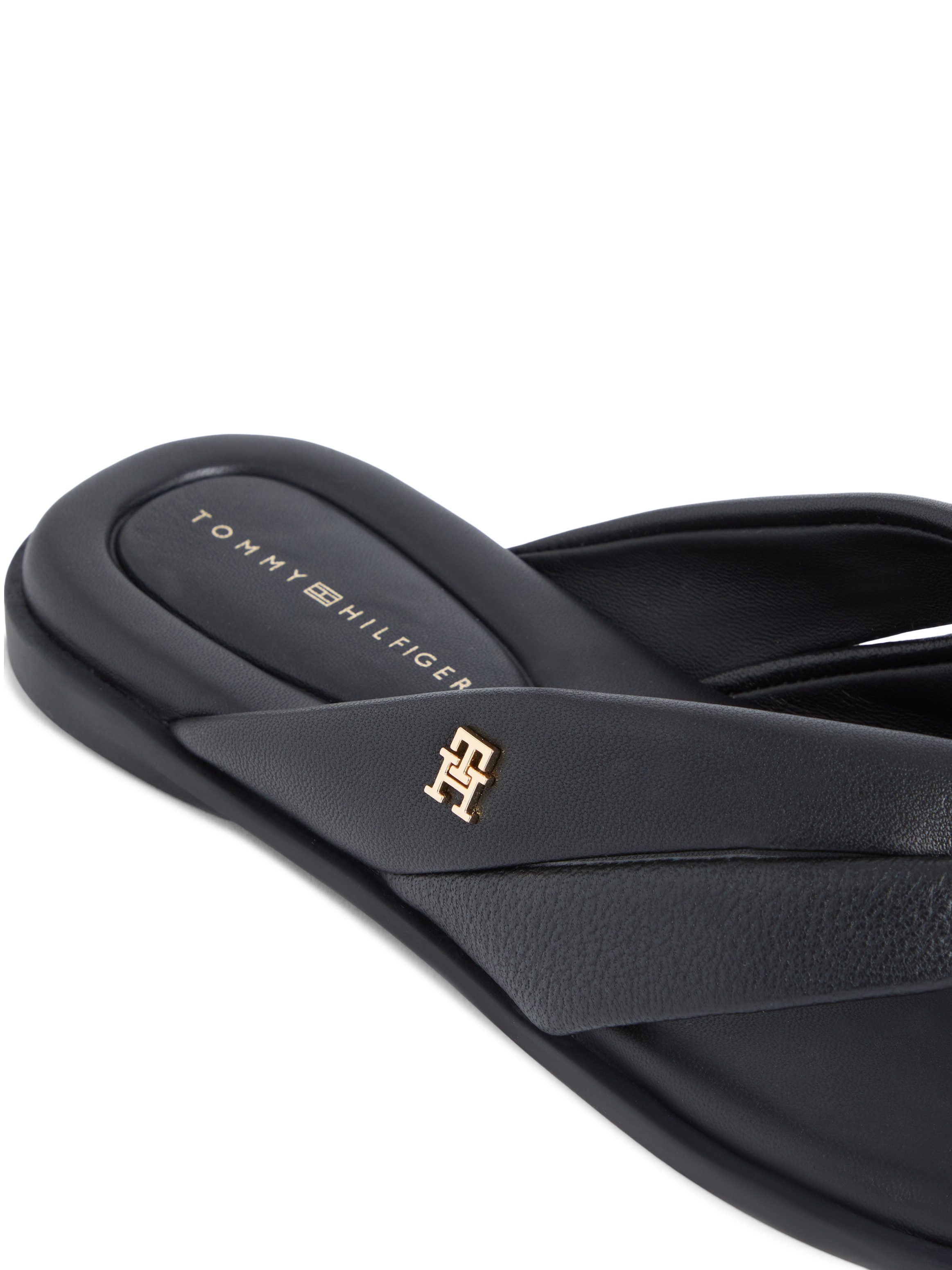 Tommy Hilfiger ELEVATED TOE POST LTH SANDAL Zehentrenner Sommerschuh, Diane günstig online kaufen
