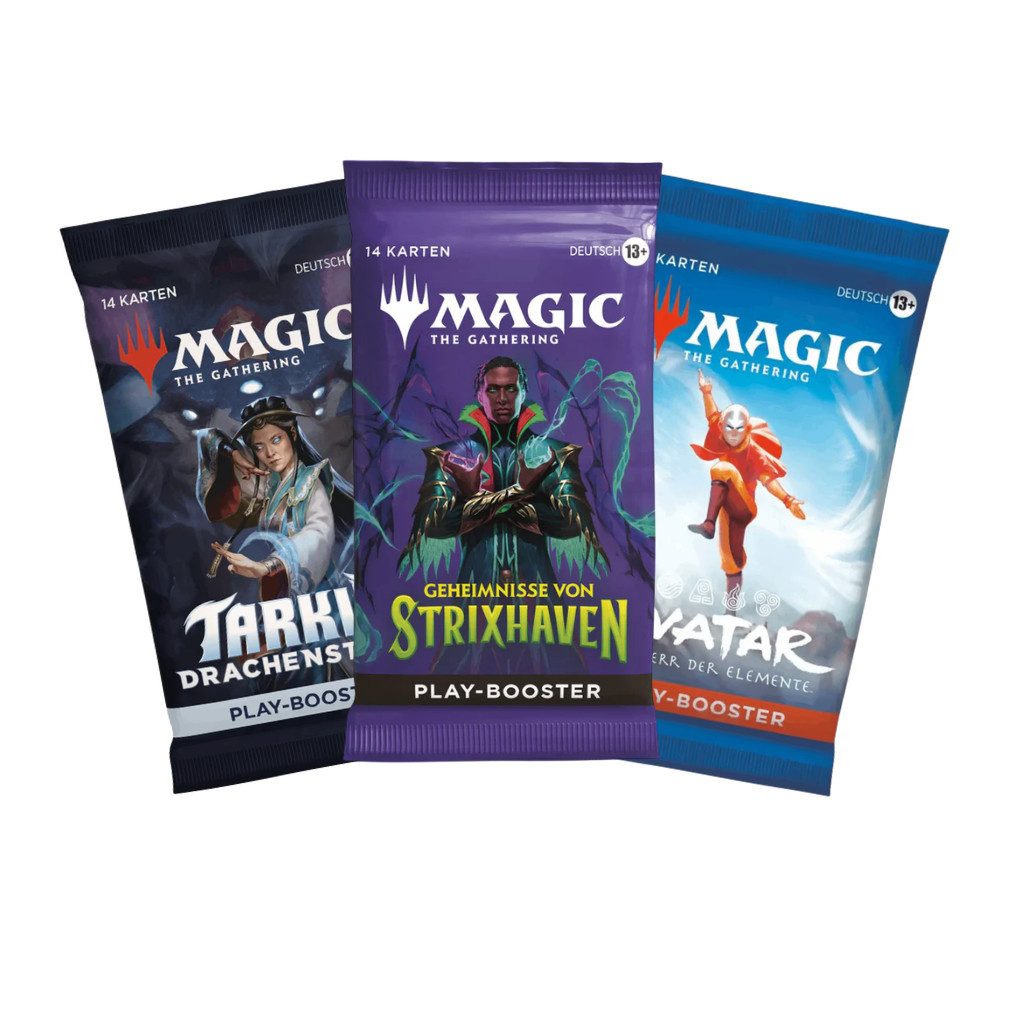 Wizards of the Coast Sammelkarte Magic Play Booster Set Deutsch - 3 verschiedene zufällige MTG Packs