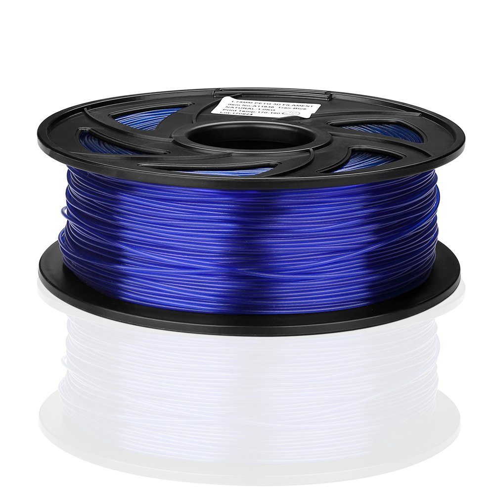 euroharry Filament 3D Filament PETG Farben 1KG 1,75mm Blau-Transparent verschiedene