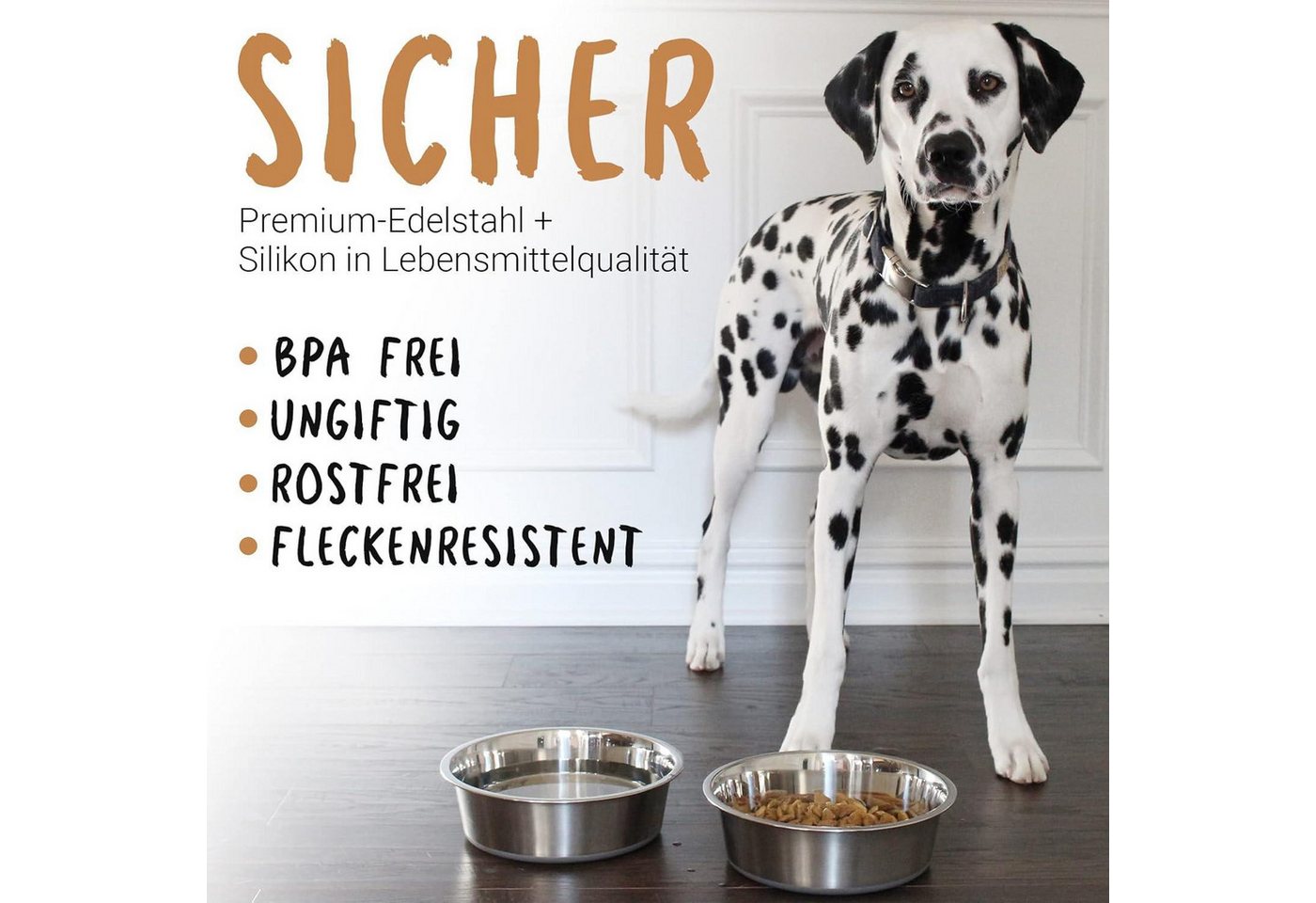 Thumbnail - PEGGY11 Schutzkragen Hundeschalen Edelstahl Rutschfestes Silikonkautschuk 1800ML 2 Stücke