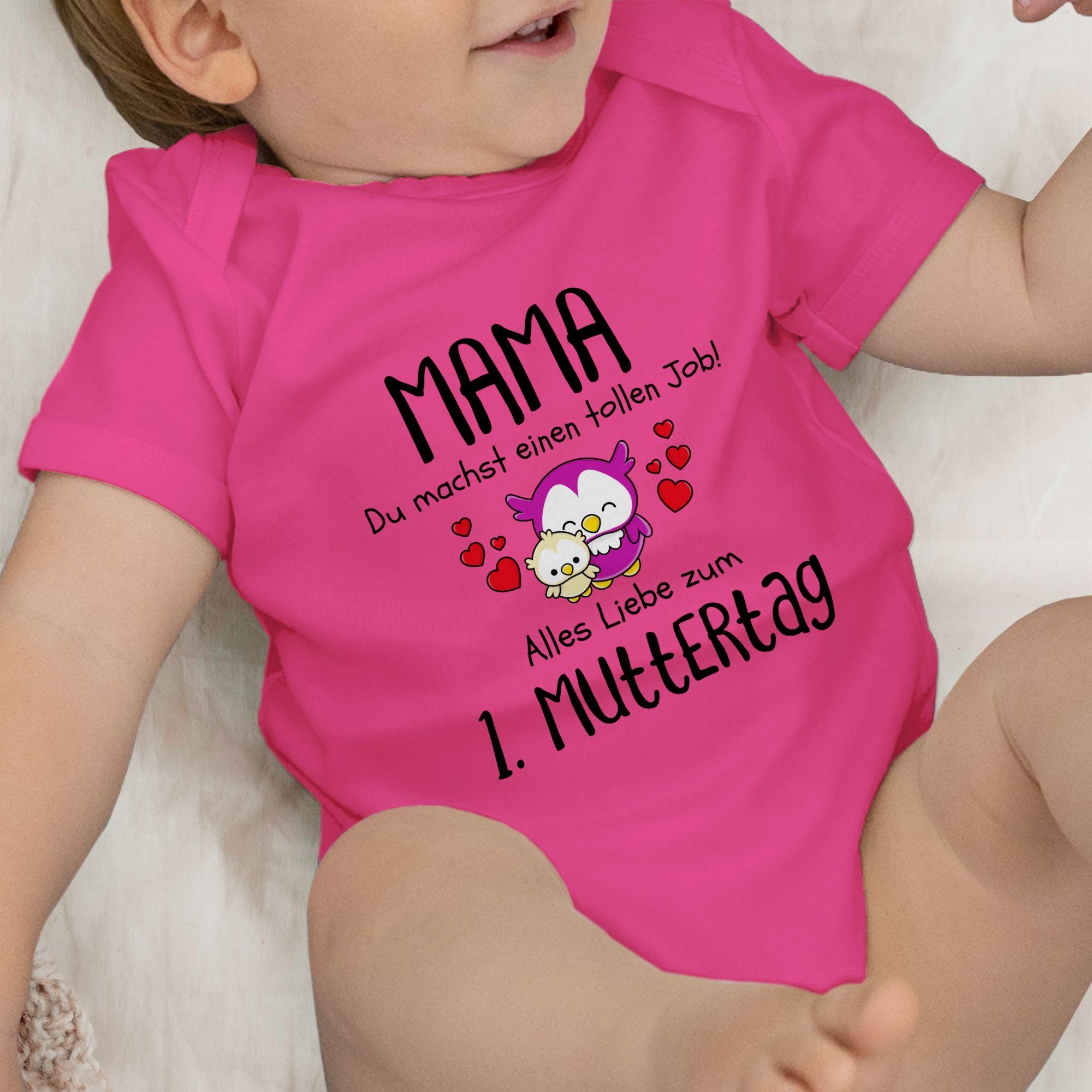 - 3 Shirtbody Shirtracer 1. Muttertag Mama Erster Fuchsia Muttertagsgeschenk (1-tlg)