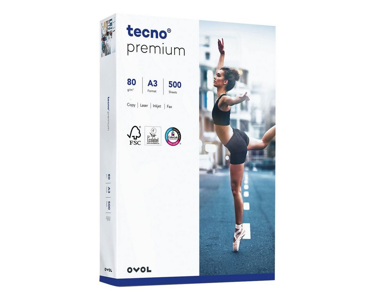 Thumbnail - Inapa tecno Druckerpapier Premium, Format DIN A3, 80 g/m², 170 CIE, 500 Blatt