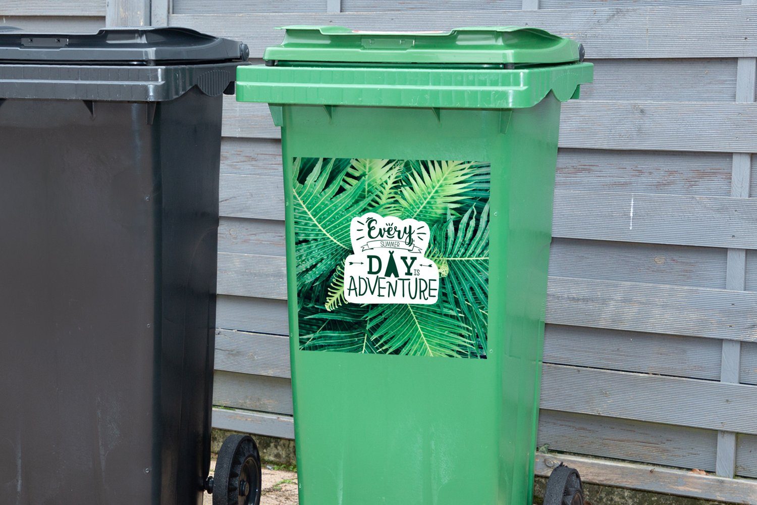 St), Sommer Abfalbehälter - (1 Container, Pflanzen Mülltonne, MuchoWow Sticker, - - Wandsticker Zelt Sprichwort Mülleimer-aufkleber,