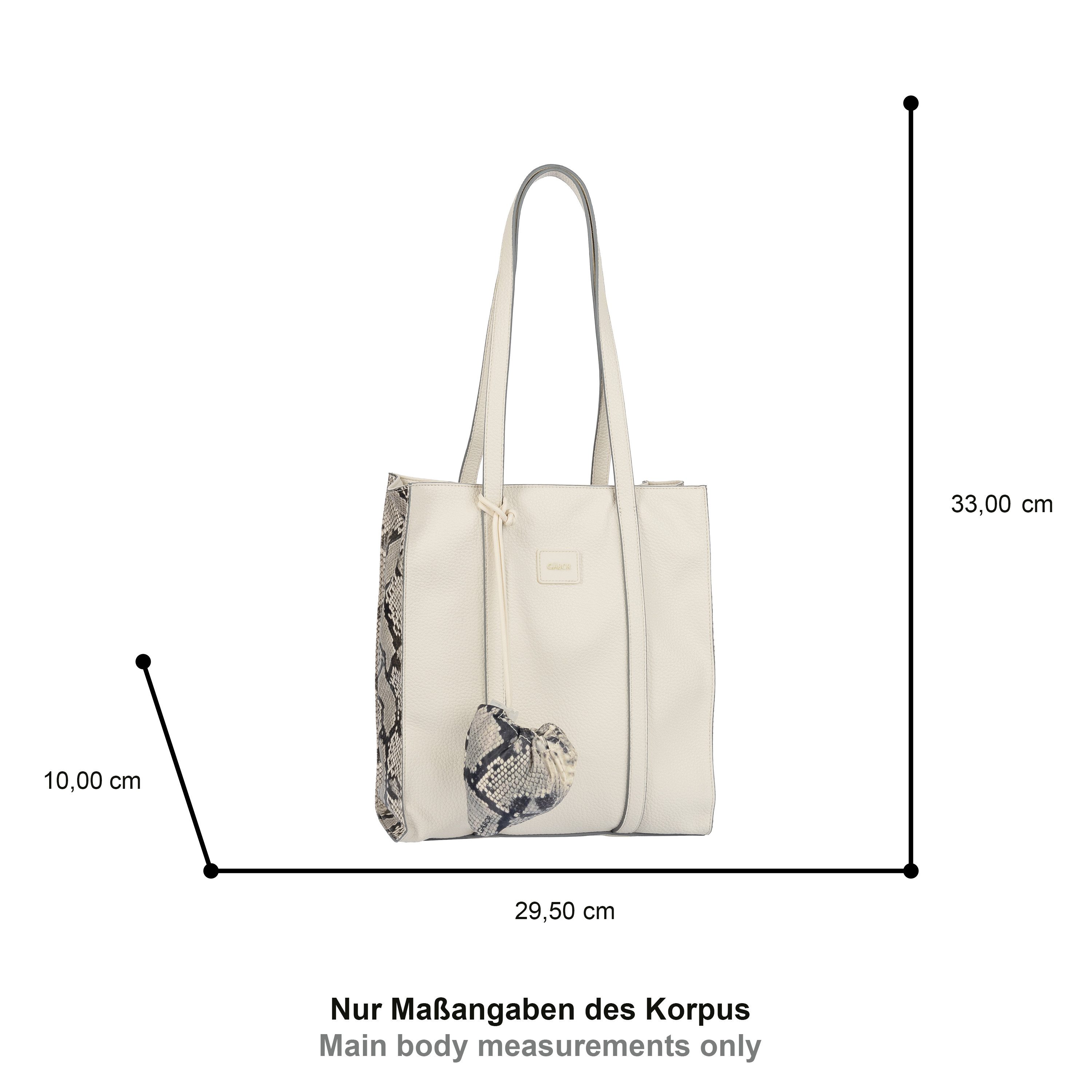 Gabor Shopper Elfie Luxe (Set, faltbare Einkaufstasche aus Nylon), schwarz genarbtes Lederimitat und Leopardenoptik mit Pouch-Anhänger