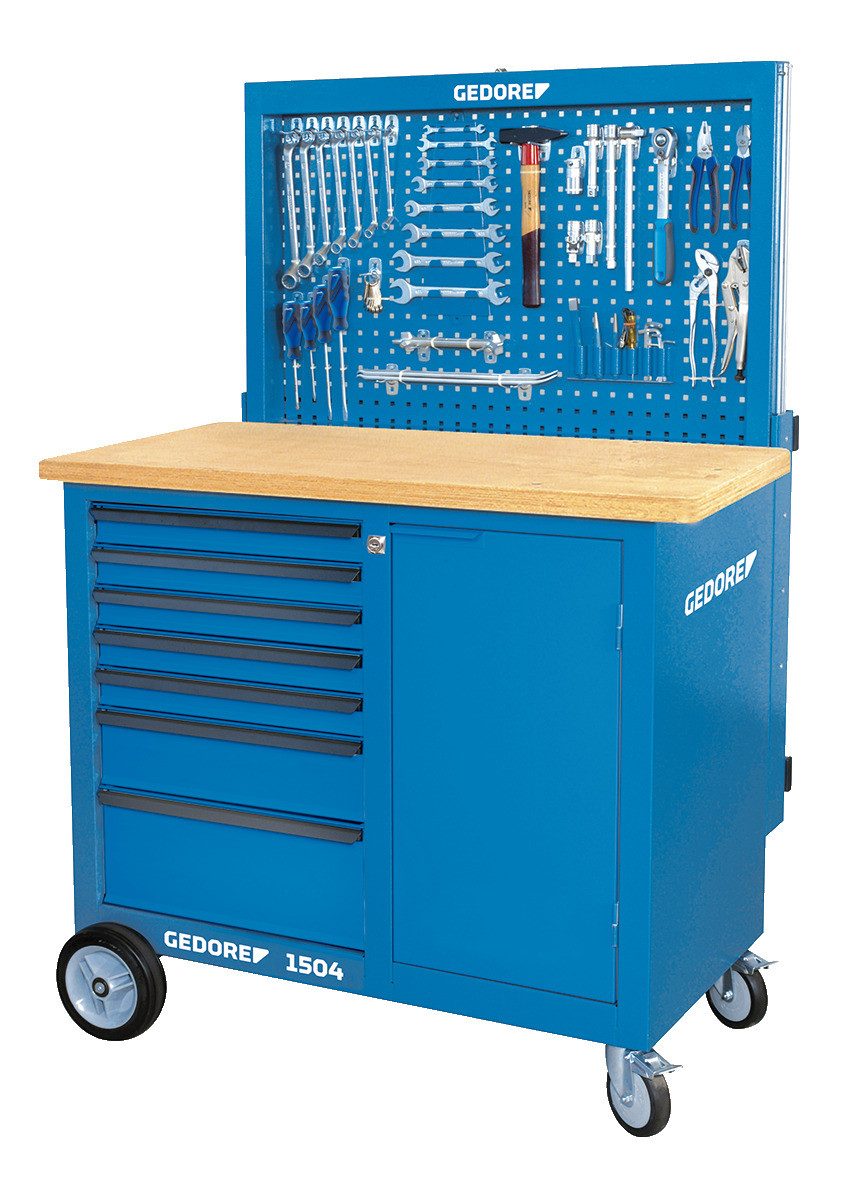 Gedore Werkzeugkoffer BR 1504 0511 L Rollwerkbank mit Rückwand