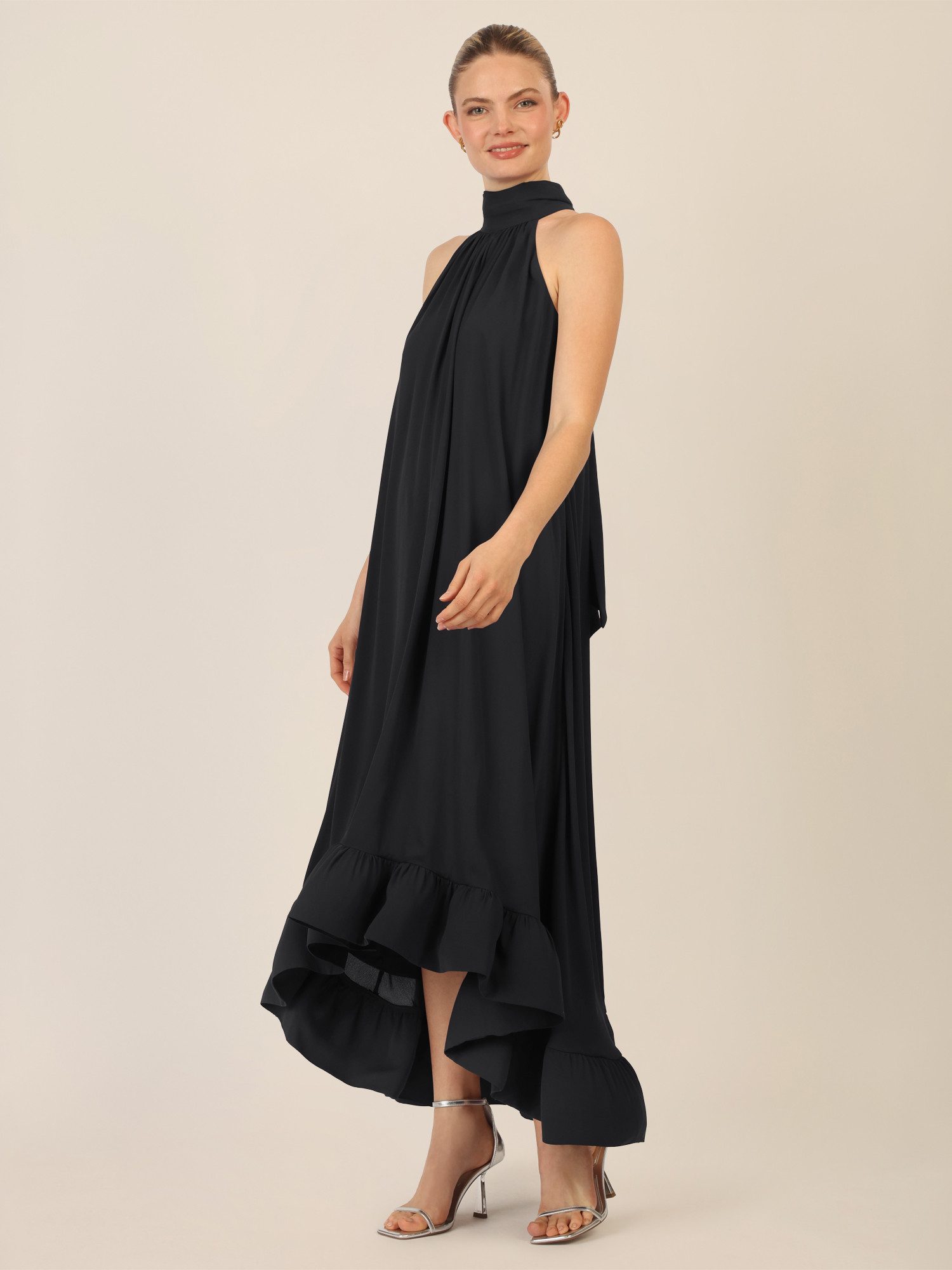 Apart Chiffonkleid mit Volantsaum