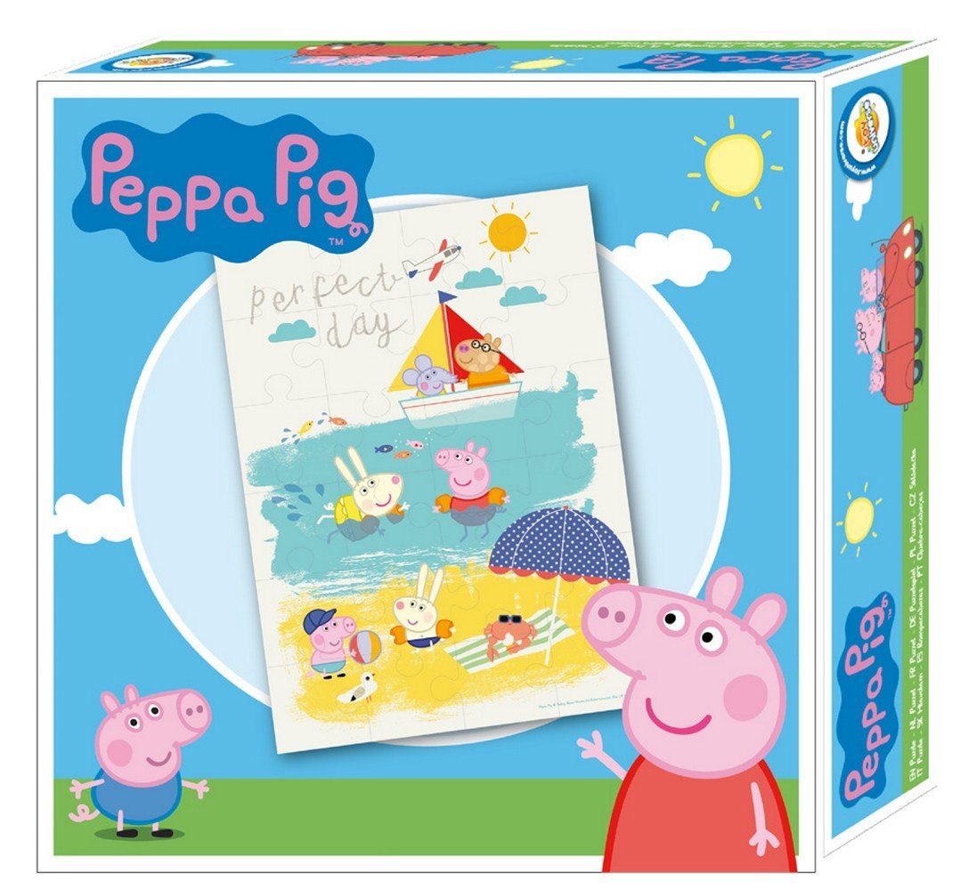 Peppa Pig Puzzle Kinderpuzzle Wutz Pig Strand Party 24 Teile für Kinder ab 3 Jahre, 24 Puzzleteile