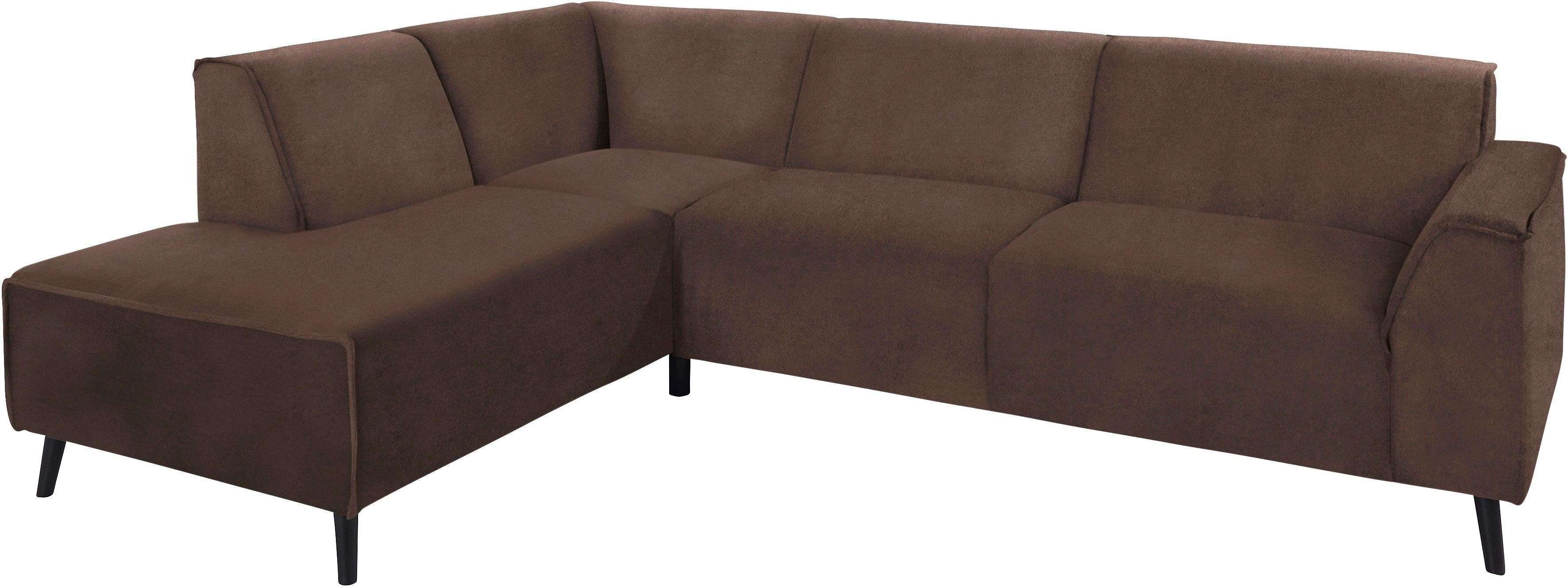 Ecksofa Amora, inkl. Federkern für mehr Sitzkomfort, Breite 263cm, L-Form