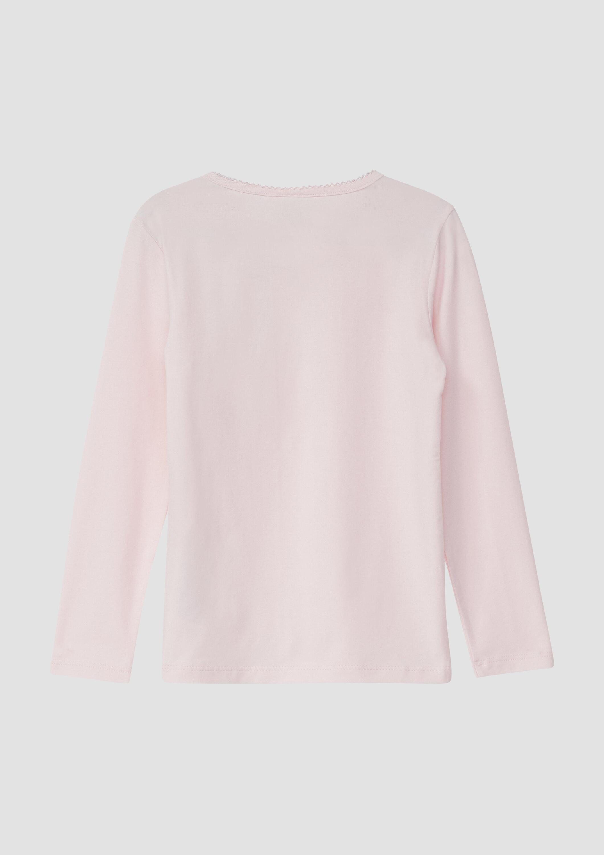 s.Oliver Langarmshirt T-Shirt Longsleeve mit Pailletten und Applikation