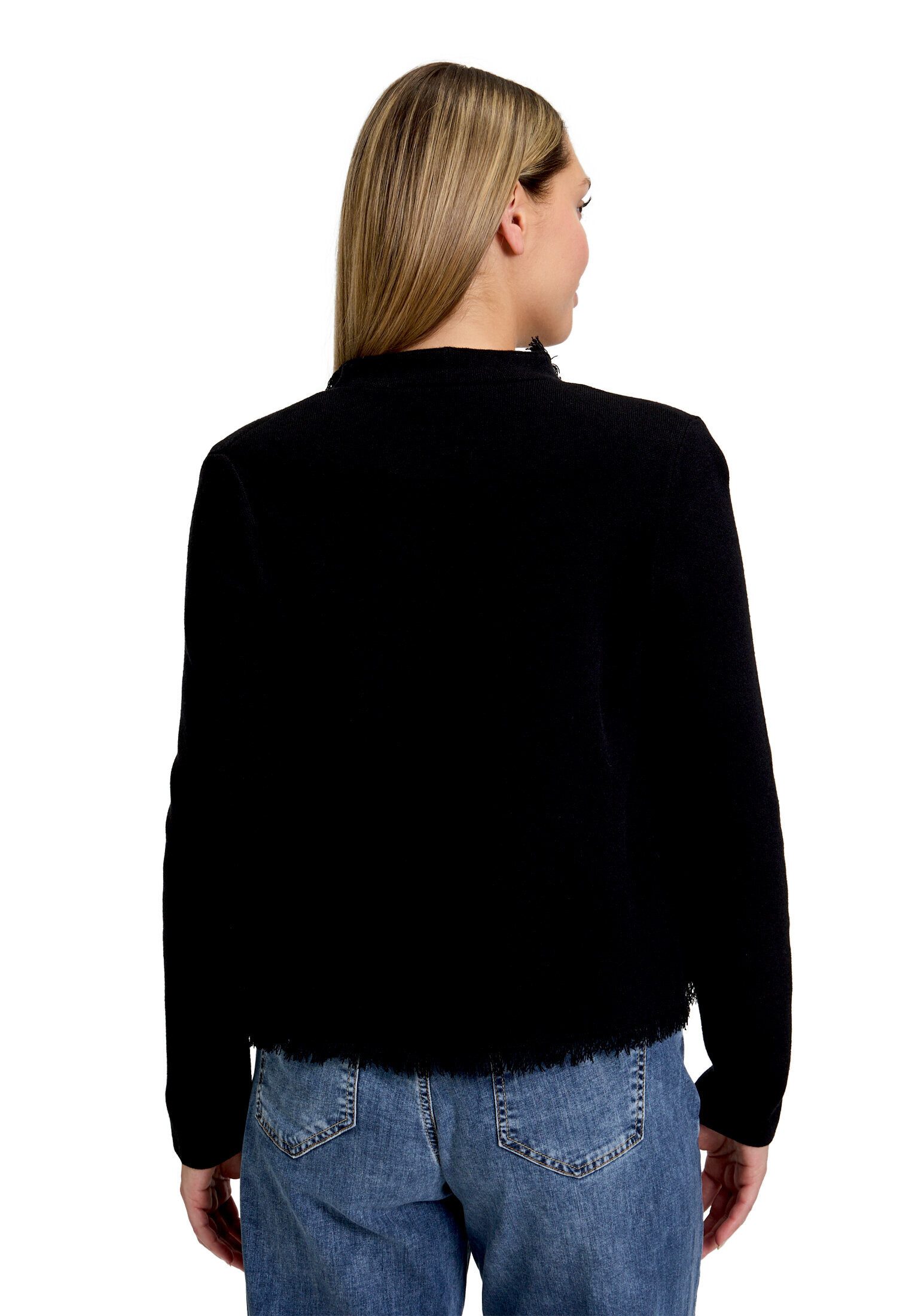 Cartoon Strickjacke Damen mit Fransen (1-tlg)