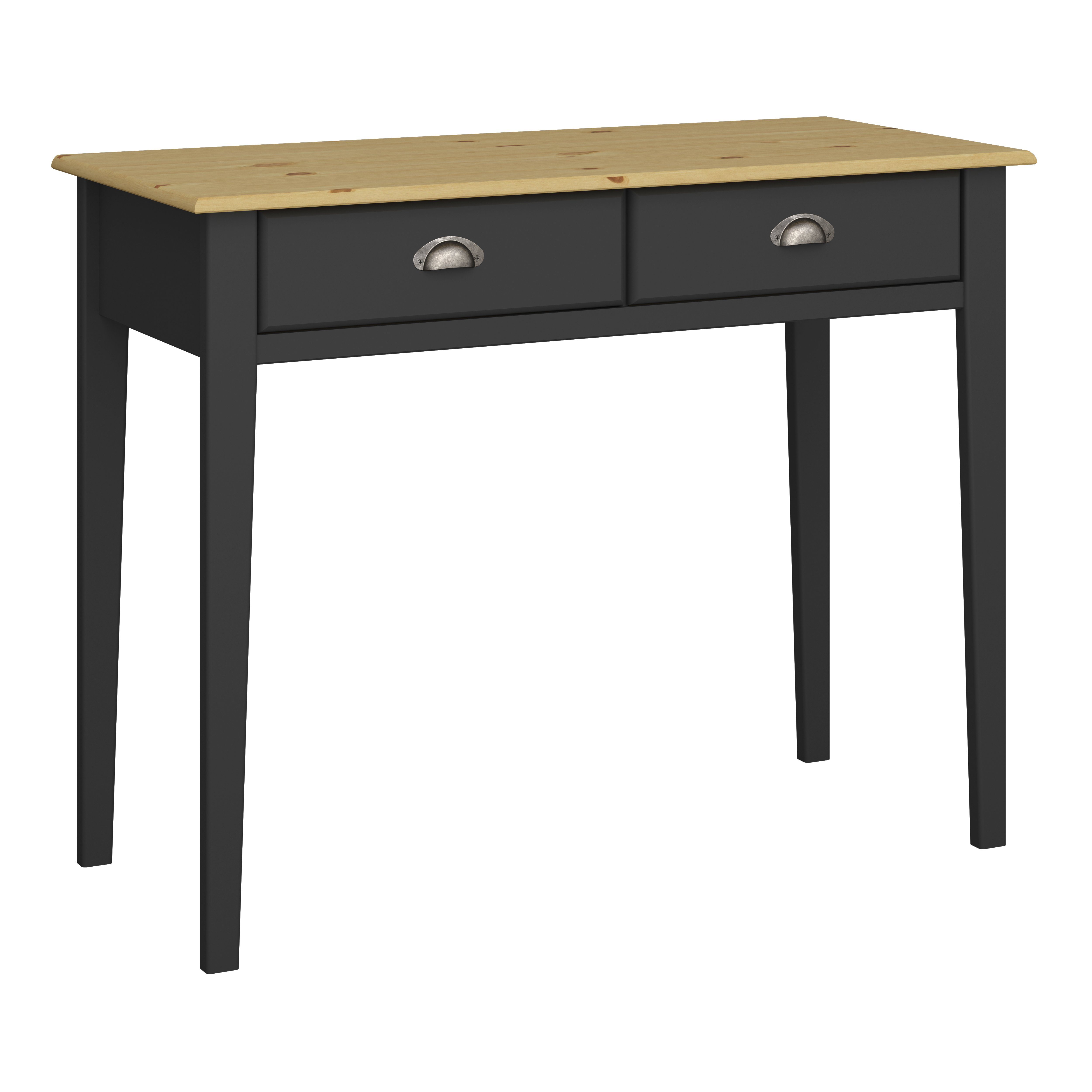 ebuy24 Schreibtisch Noah Schreibtisch 2 Schubladen, schwarz lackiert