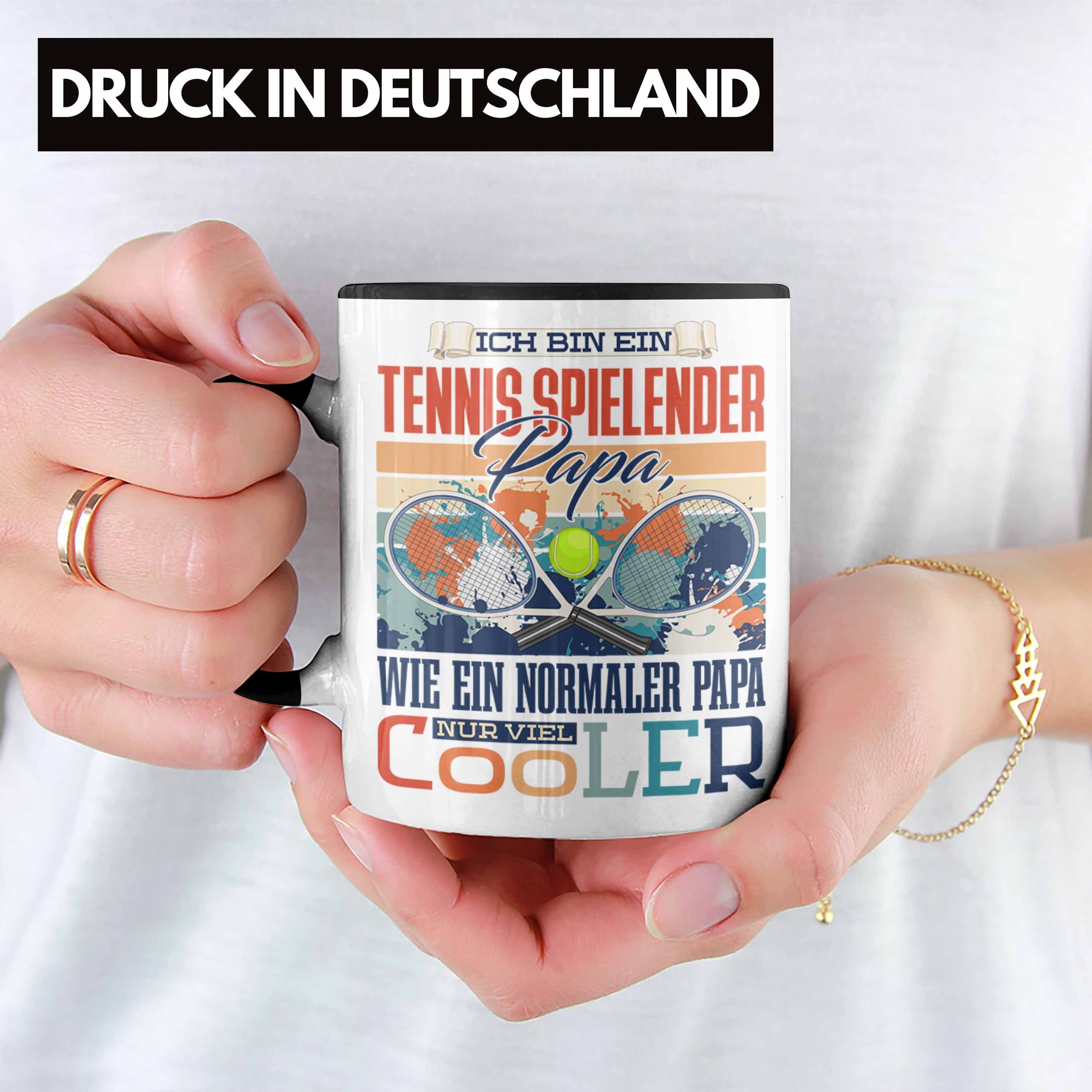 Vater - Trendation Tennis zum Tasse Trendation Tasse Geschenkidee Geschenk Papa Vaterta Schwarz