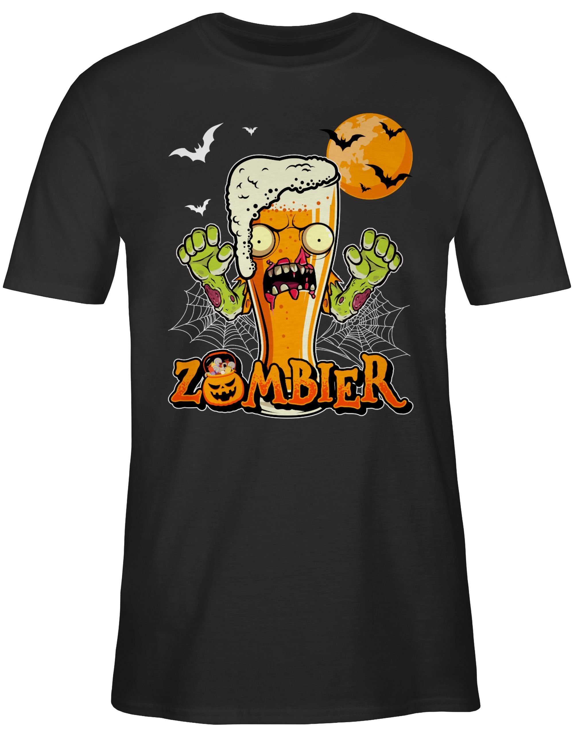 Bier Zombier Lustige Schwarz Halloween Hopfen Herren Geschenke Zombie T-Shirt Kostüme Halloween Shirtracer 01