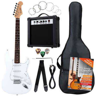 Rocktile E-Gitarre Banger's Pack elektrische Gitarre Komplettset, Banger's Set, inkl. Verstärker, Tasche, Kabel, Gurt, Schule, inkl. Verstärker, Tasche, Kabel, Gurt, Schule