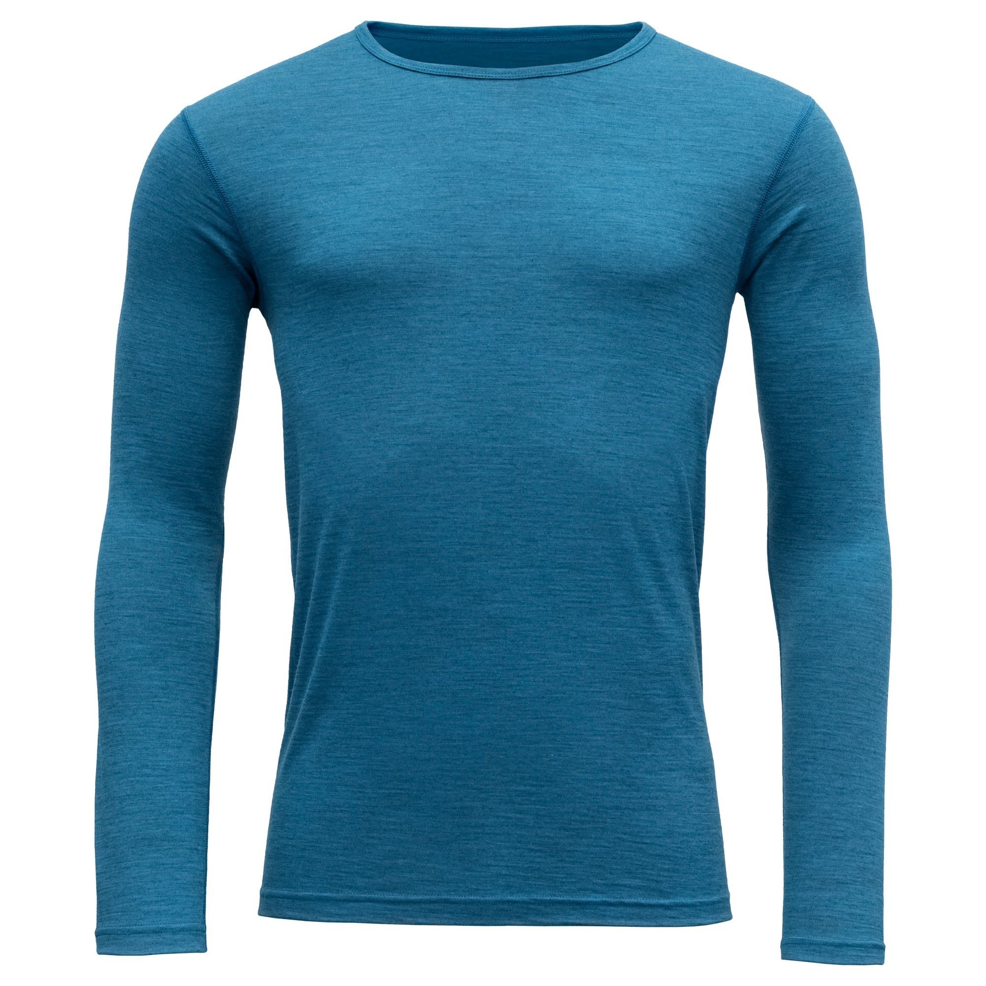 Devold Langarmbluse Devold M Breeze Merino 150 Shirt Herren Blue Melange | Funktionsshirts