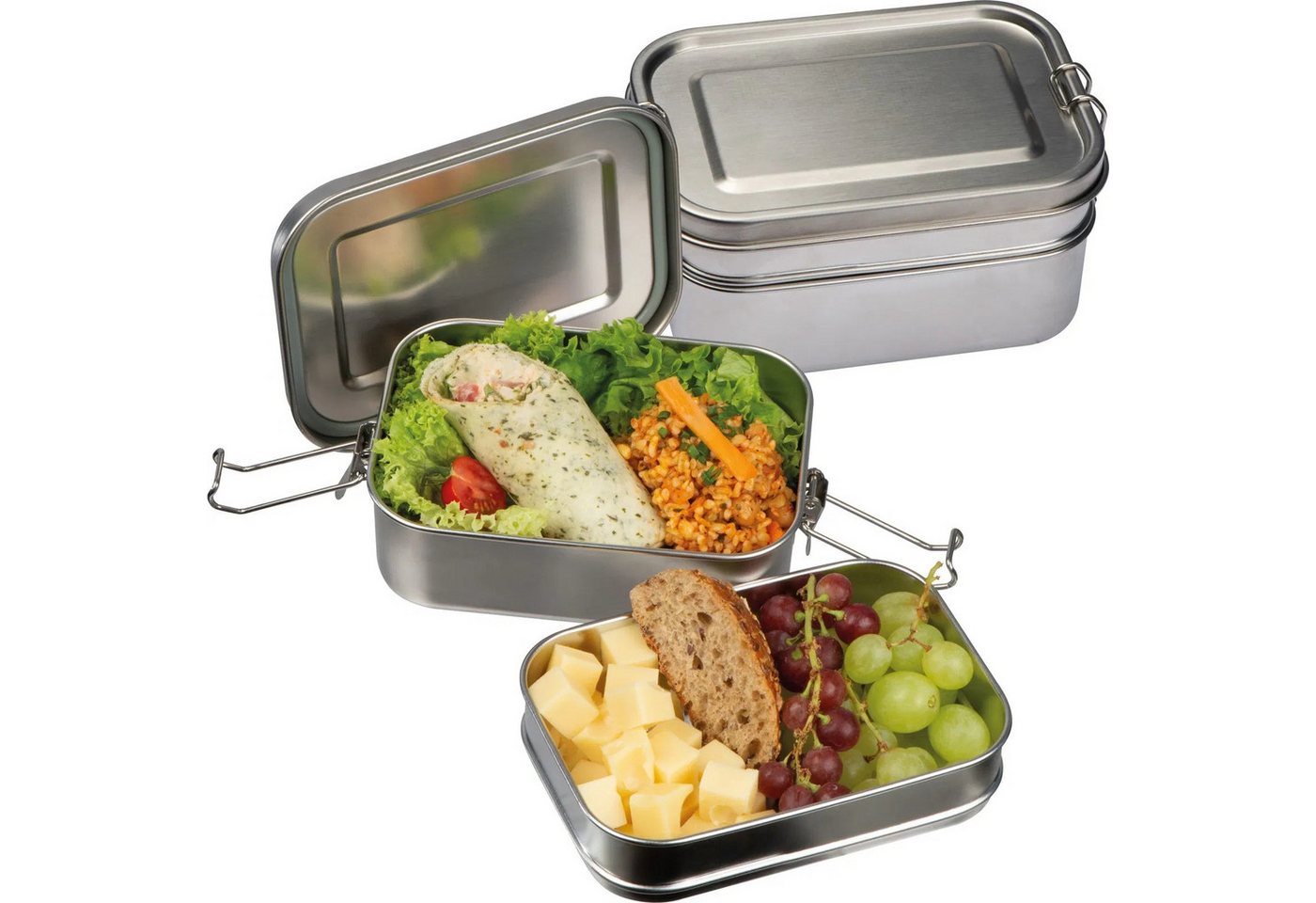 Easy Gifts Lunchbox Edelstahl Doppelstock-Brotdose / Lunchbox