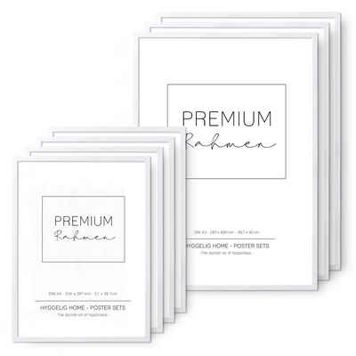 Hyggelig Home Bilderrahmen-Set Premium Fotorahmen Set – 7 hochwertige Holzbilderrahmen in weiß