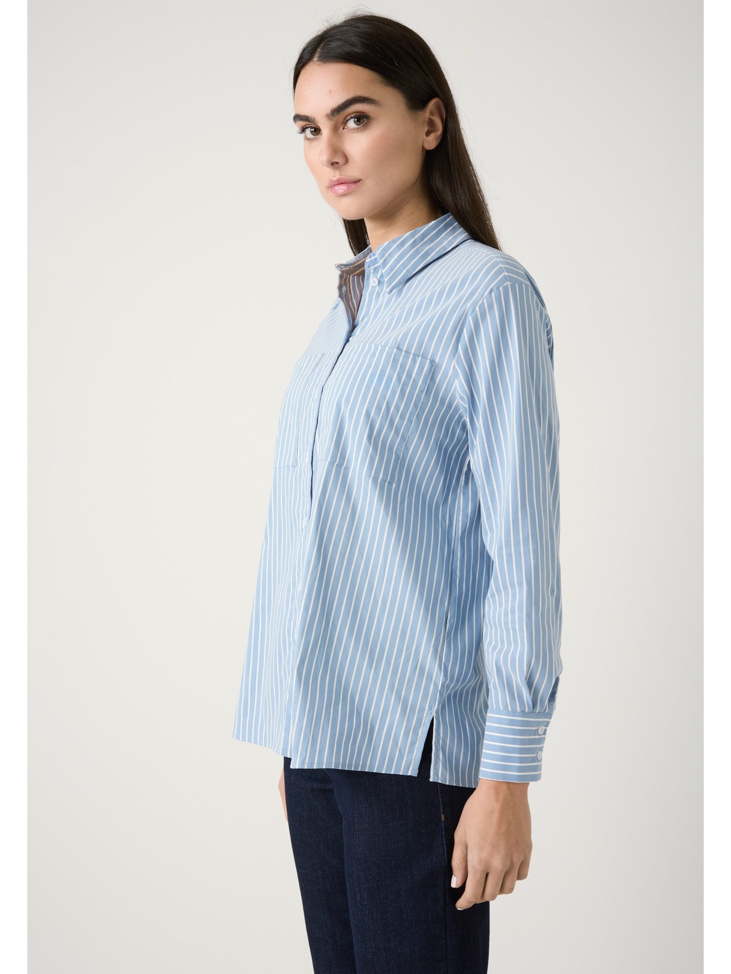 MORE&MORE Langarmbluse lange, weite Stretch-Langarmbluse