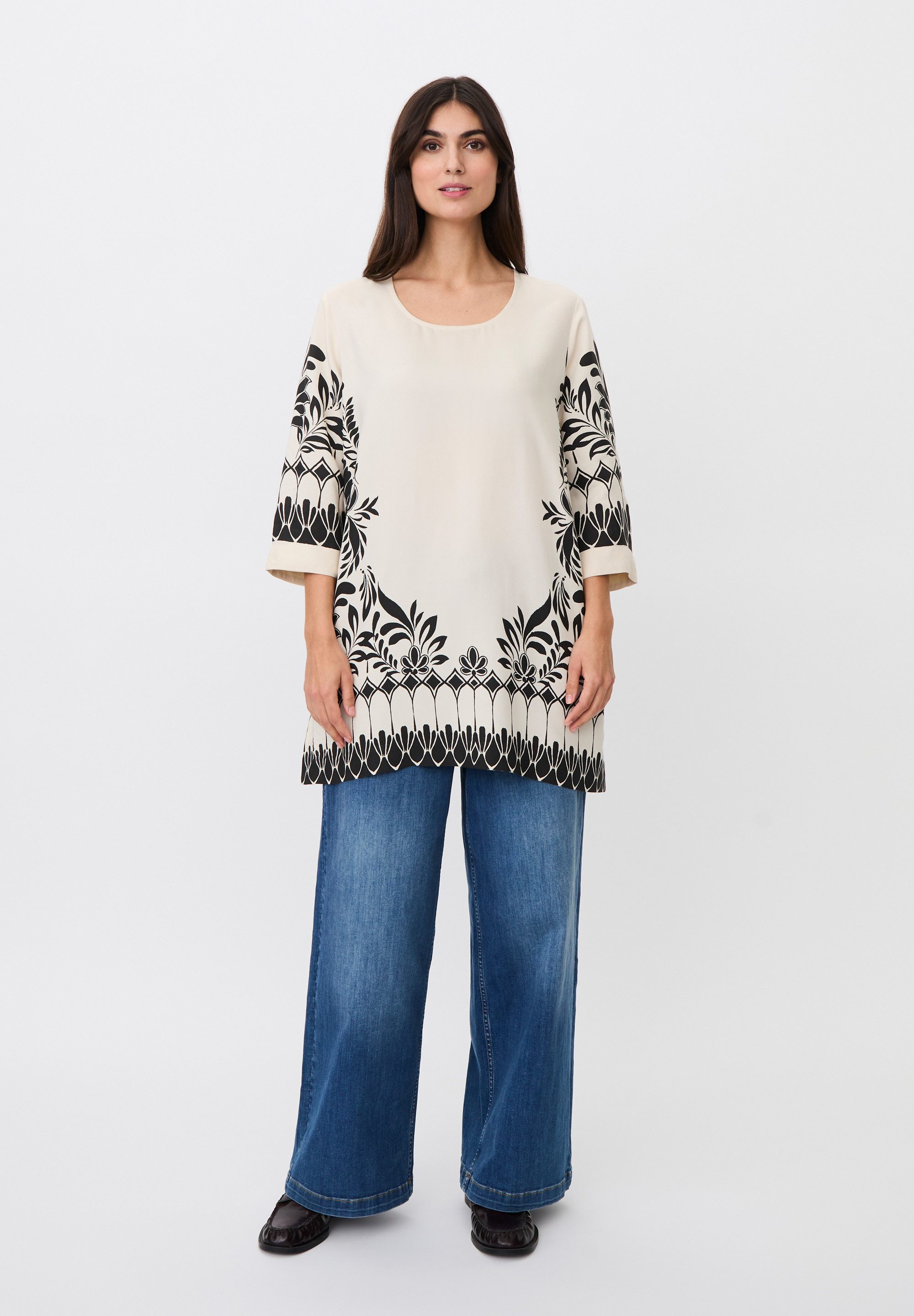 Masai Tunikakleid MaBai Dreiviertelärmel und hohe Schlitze an Die Seiten