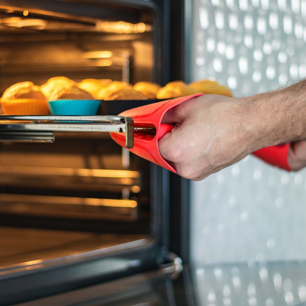 Kochblume Topfhandschuhe Thermo-Fingerschutz, (2-tlg), Hitzebeständig bis 230°