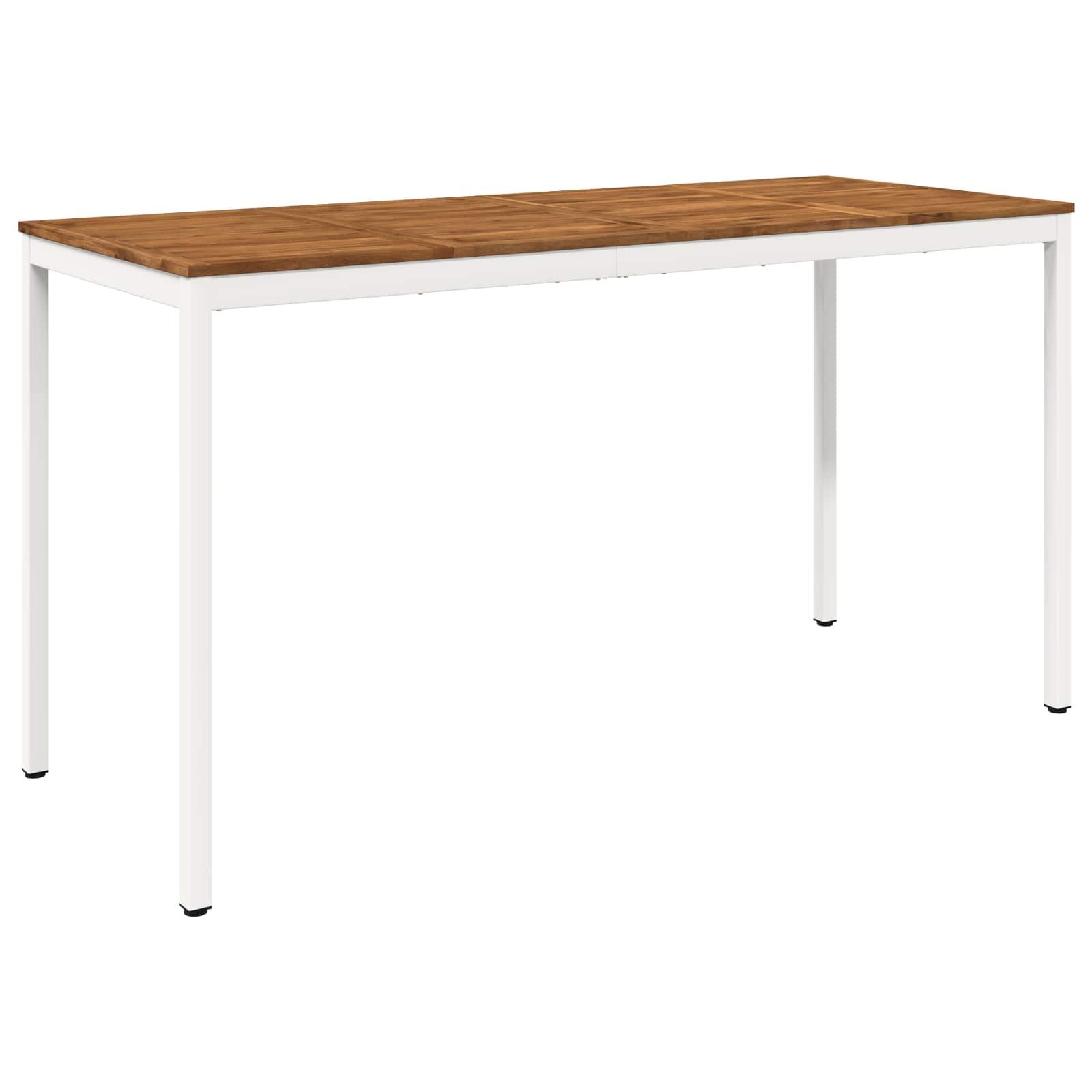vidaXL Gartentisch Gartenbar-Tisch Natürlich und Weiß 196 x 80,5 x 105 cm (1-St)