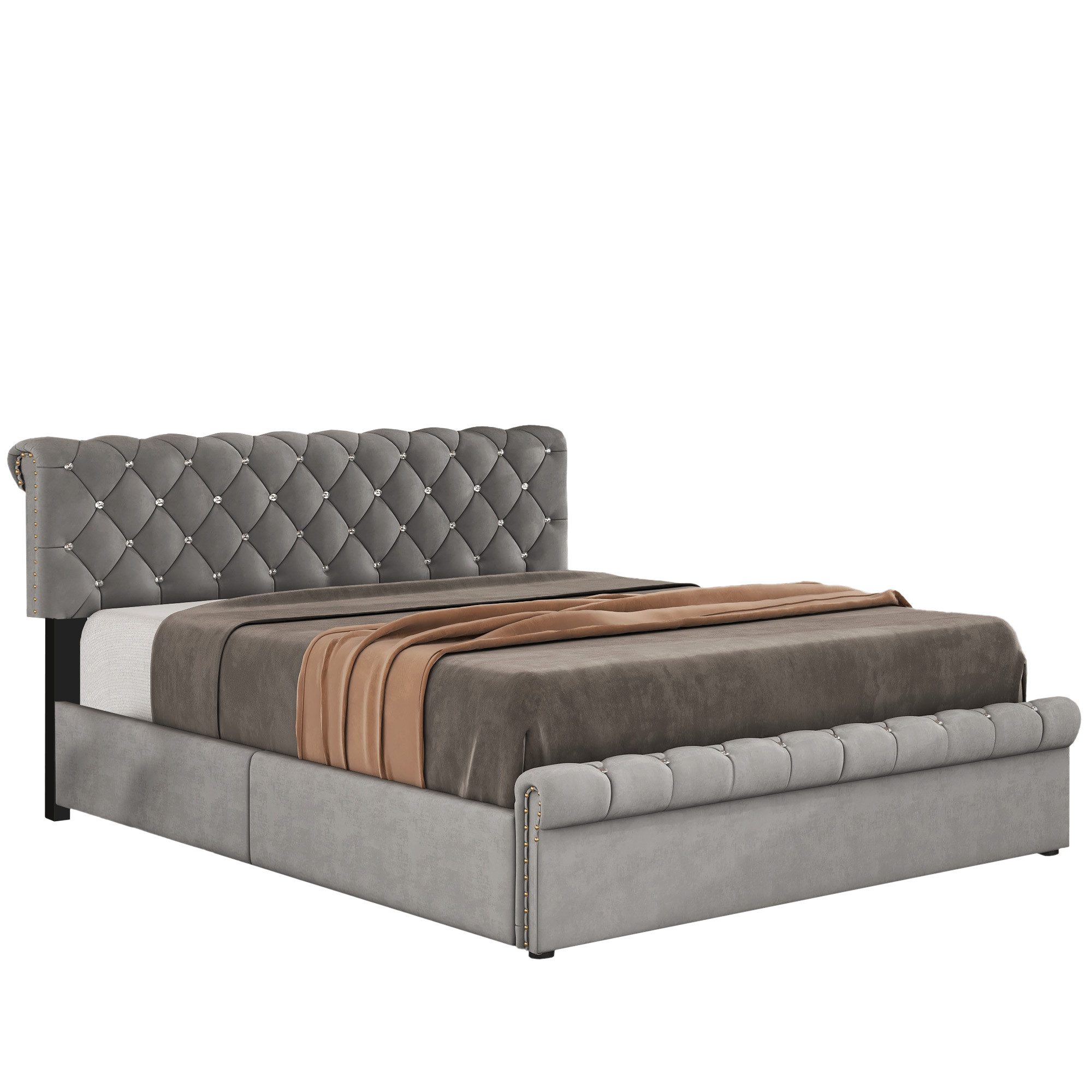 Flieks Polsterbett, Hydraulisches Doppelbett Funktionsbett 140x200cm günstig online kaufen