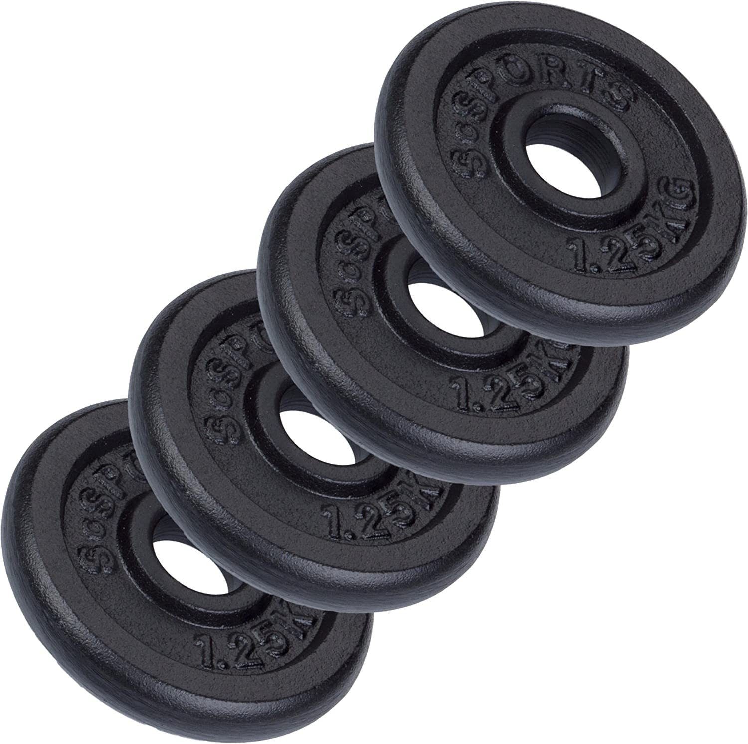 ScSPORTS® Hantelscheiben Gewichtsscheiben Set Gusseisen kg 30mm Gewichte, 5 Ø (10002957-tlg)