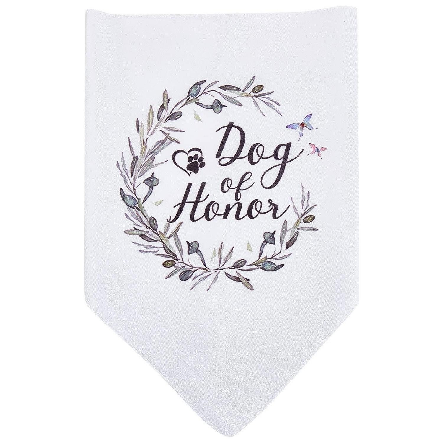 LuxusKollektion Tier-Halstuch Hundehalstuch Hochzeitsmotiv weiß, Textil