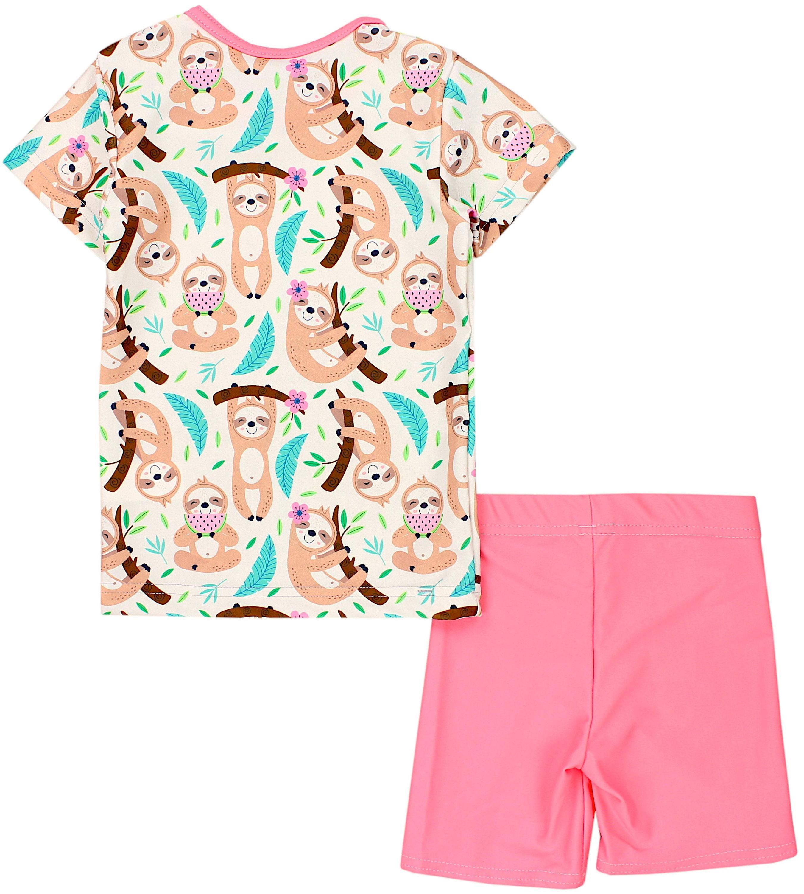 Aquarti Badeanzug Baby Mädchen Zweiteiler Kinder Badeanzug Set Shirt Badehose UV-Schutz