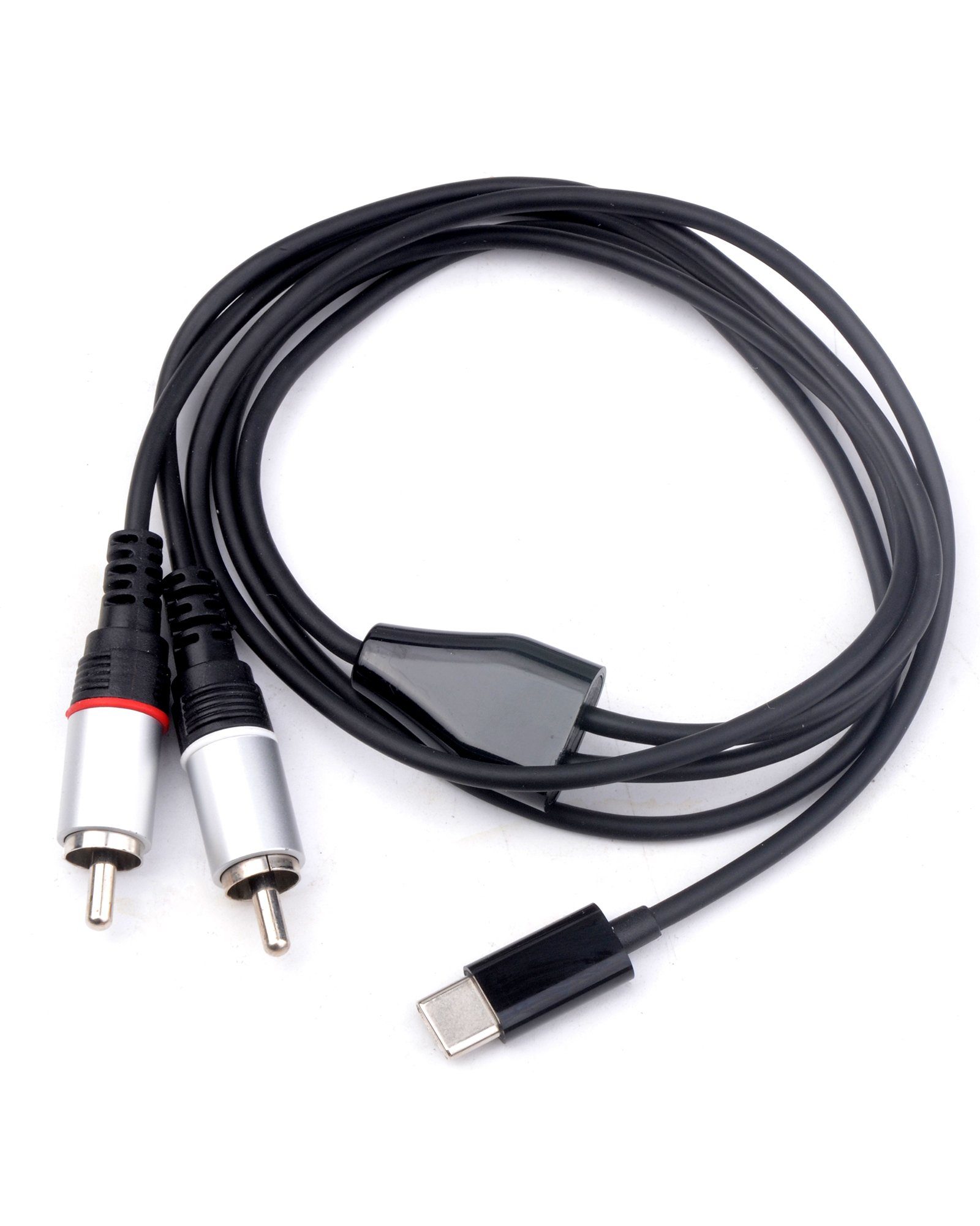 euroharry 1m USB Typ C auf Dual RCA Cinch Stecker Audio Stereo Y Splitter Audio- & Video-Adapter, 100 cm
