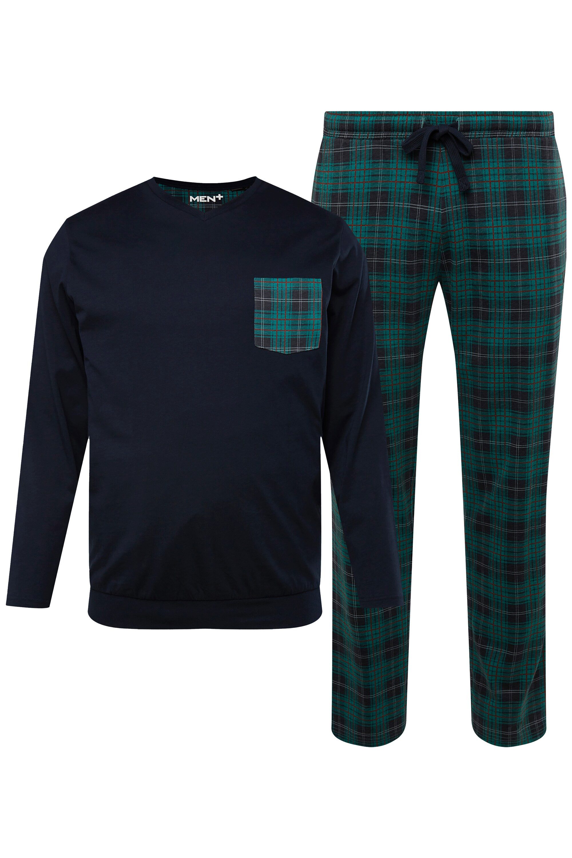 Men Plus Schlafanzug Men+ Schlafanzug Zweiteiler Bauchfit Langarm günstig online kaufen