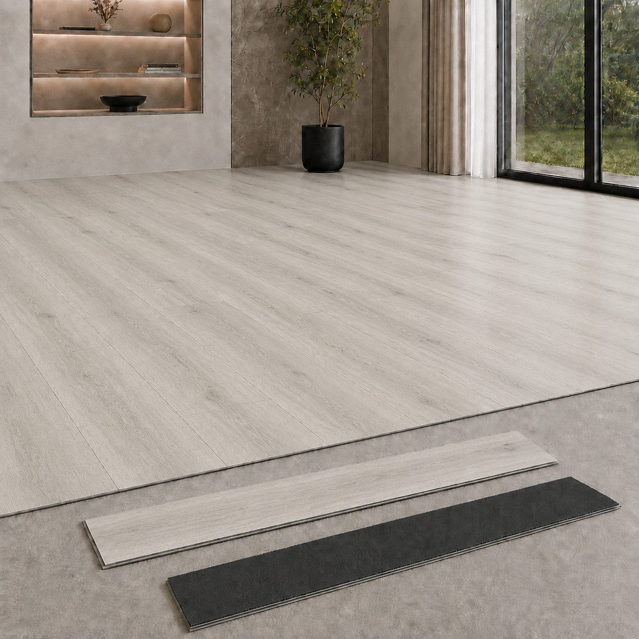 Berti Graf Designboden SPC Klick-Vinylboden 5 mm wasserfest in moderner Dielenoptik, kleberfrei, mit Trittschalldämmung, pflegeleicht