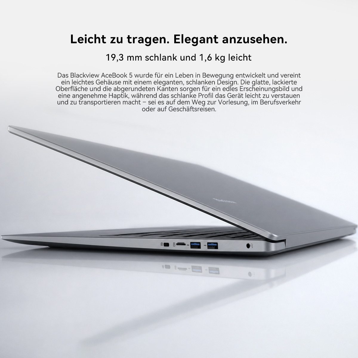 blackview 2026 15.6" FHD IPS Acebook 5 Intel 16GB+512GB Windows 11 Pro Notebook (39,62 cm/15.6 Zoll, Intel N6000 Intel Pentium Silver N6000, Intel UHD Graphics, – Bild 5 von 5