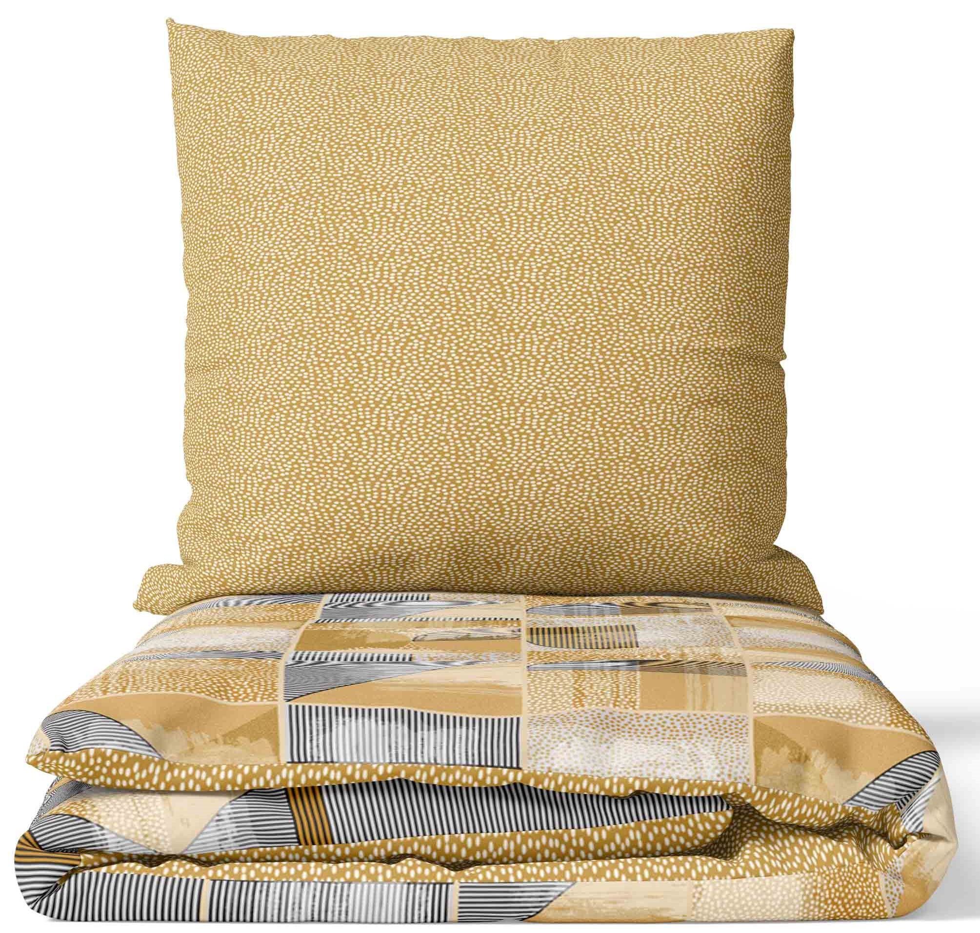 Leonado Vicenti Bettwäsche Baumwolle 135x200, 155x200, 155x220, 200x200, 200x220 oder 240x220, Renforcé, 2 teilig, Wendebettwäsche gestreift mit Reißverschluss