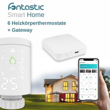 fontastic Heizkörperthermostat WLAN Smart Home Paket Heizen, 6 Stück, (RA RAV RAVL)