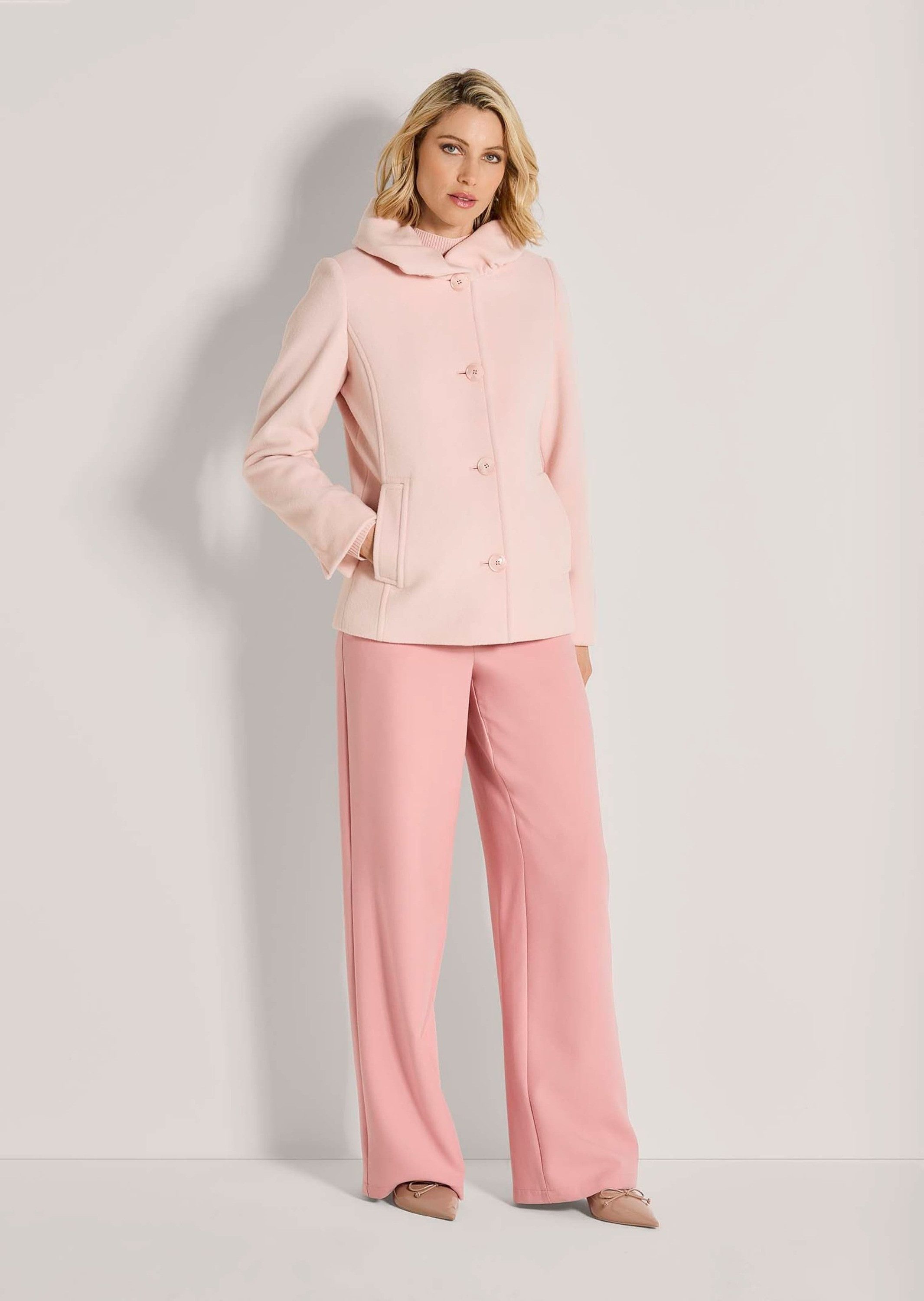 MADELEINE Outdoorjacke Eleganter Einreiher mit modischem Schalkragen Wolljacke mit Knopfleiste und langen Ärmeln