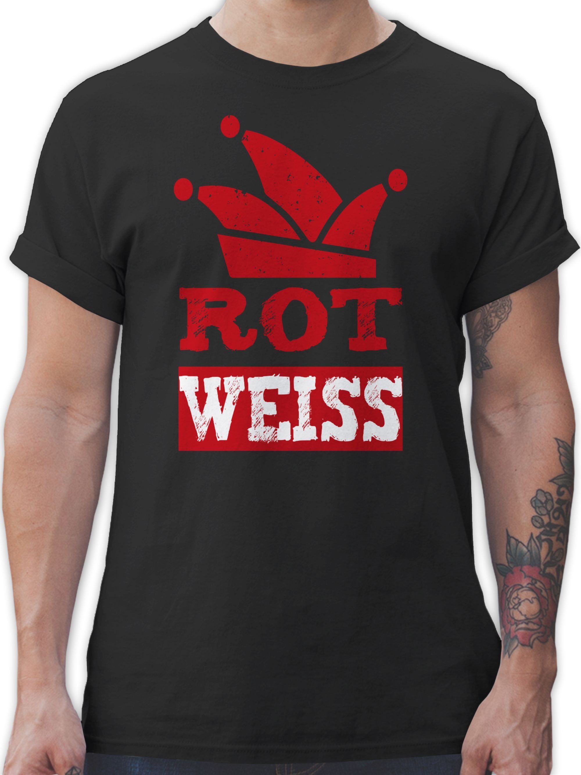 Shirtracer T-Shirt Rot Weiss Köln Karneval & Fasching 2 Schwarz