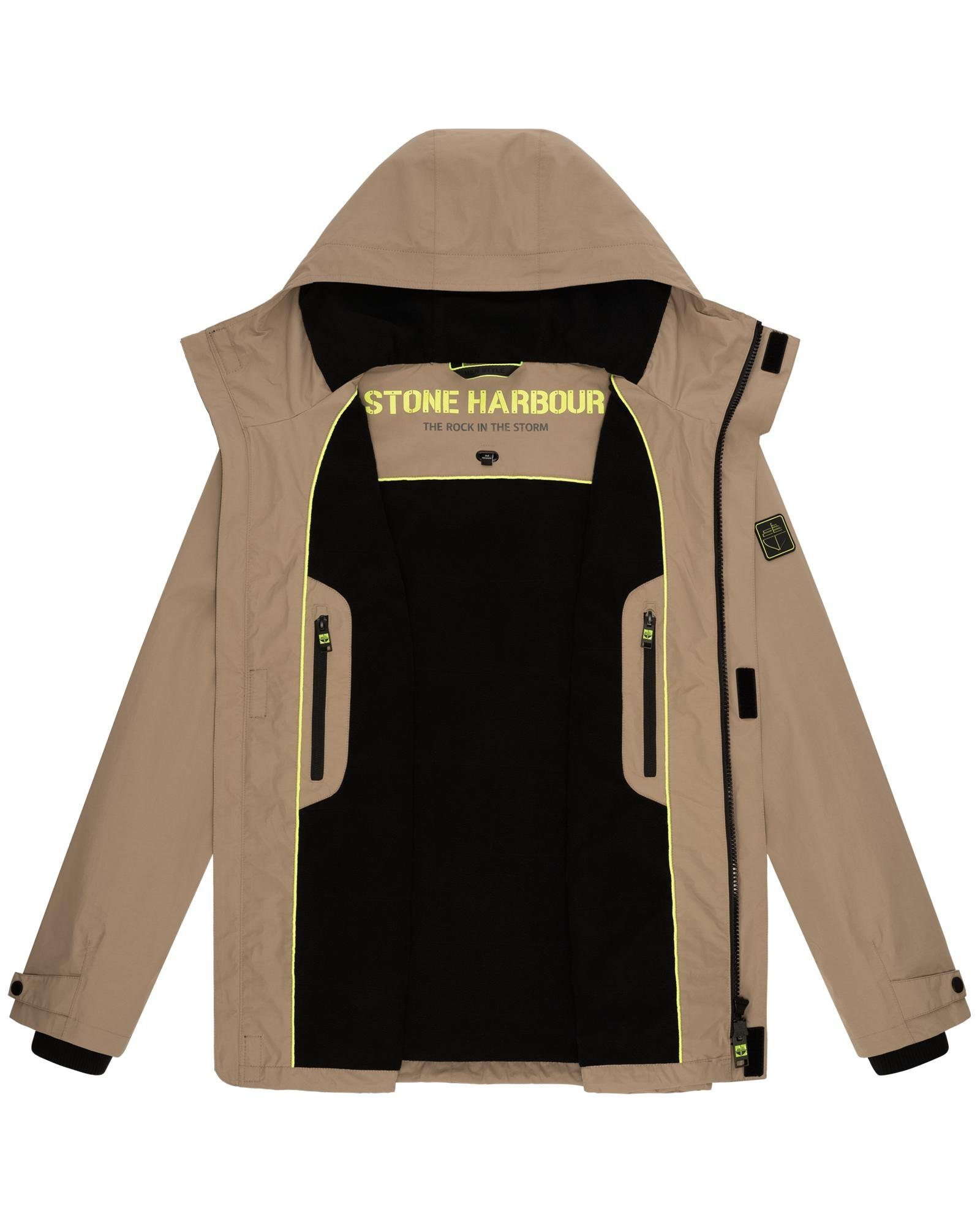 Stone Harbour Regenjacke Zanjaar Herren Übergangsjacke mit Fleece-Futter
